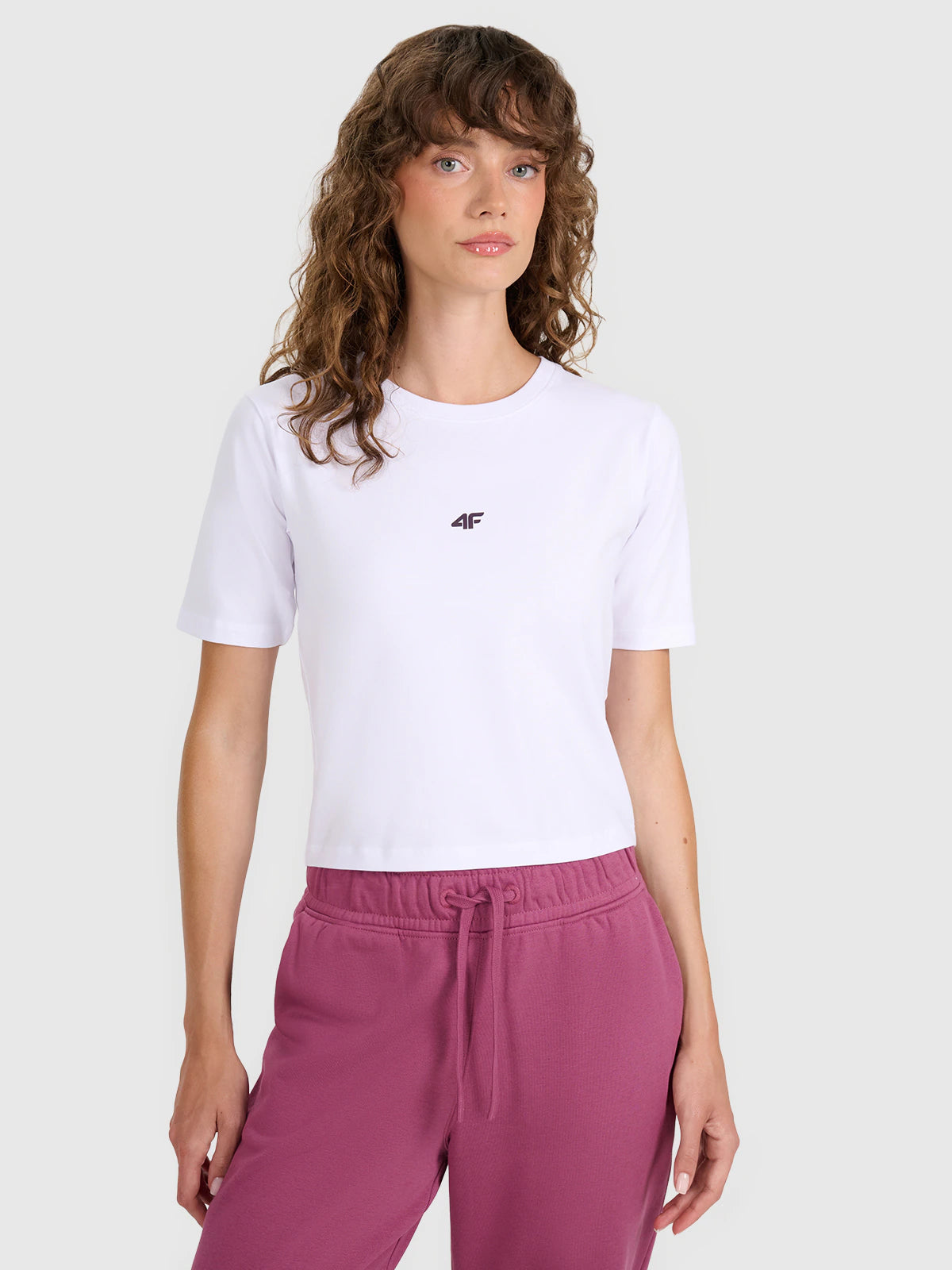 Crop-top slim gładki damski