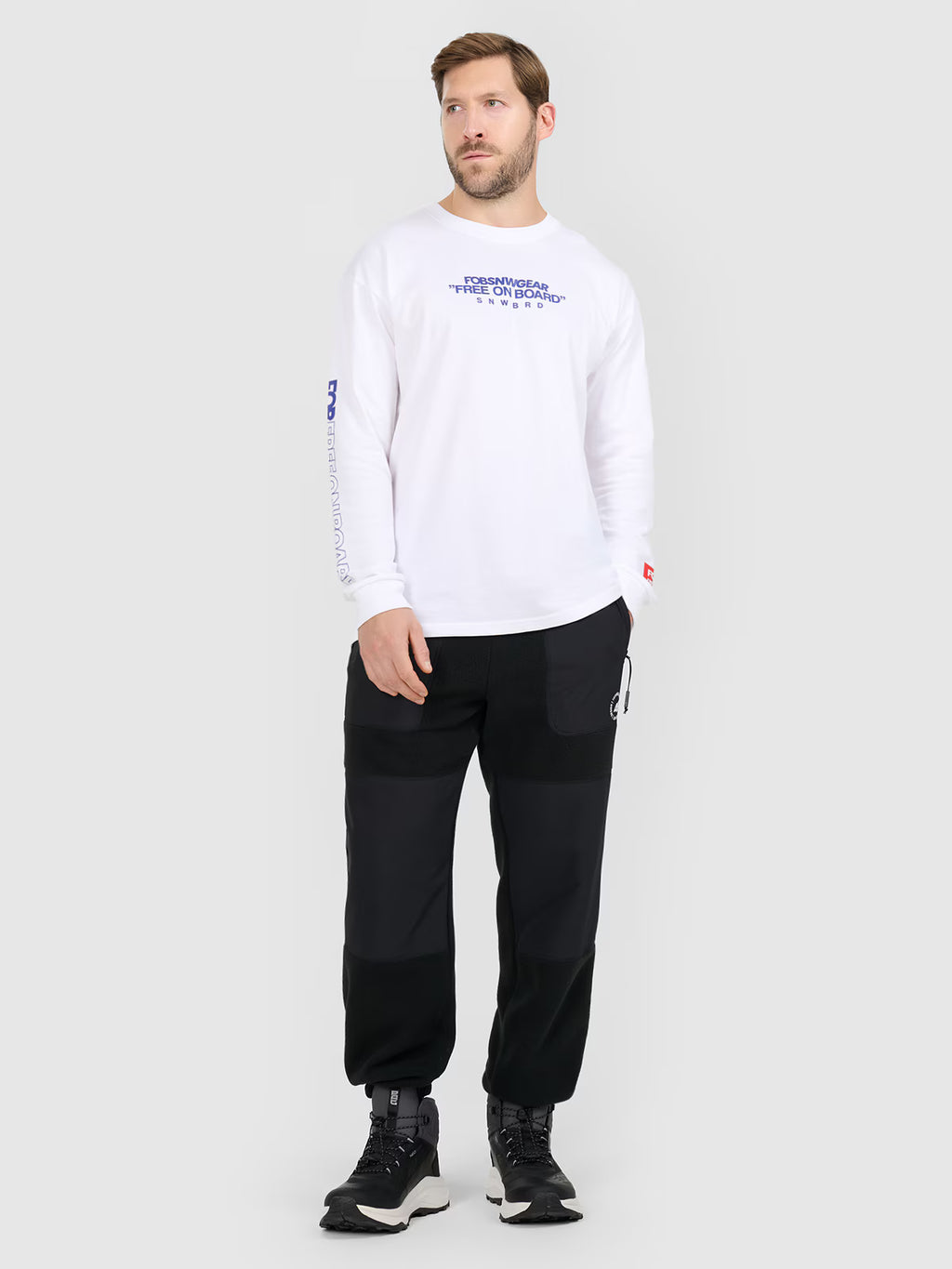 Longsleeve loose z nadrukiem męski