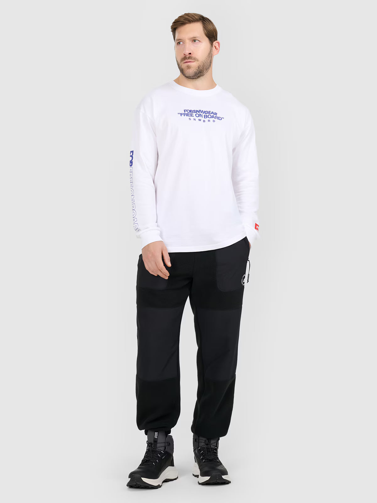 Longsleeve loose z nadrukiem męski