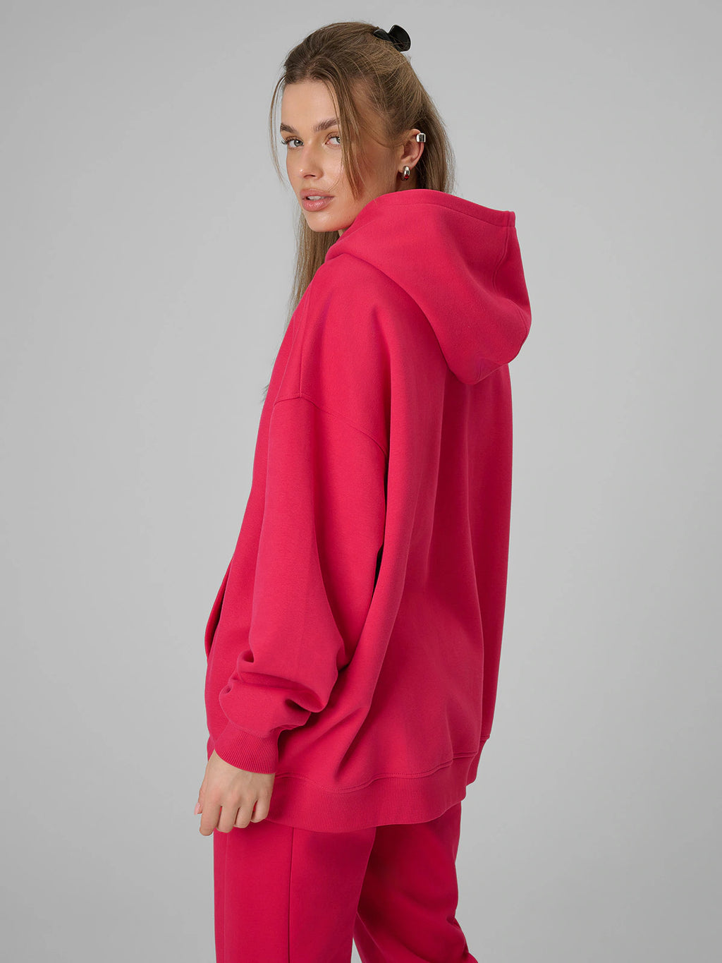 Bluza dresowa loose z kapturem damska