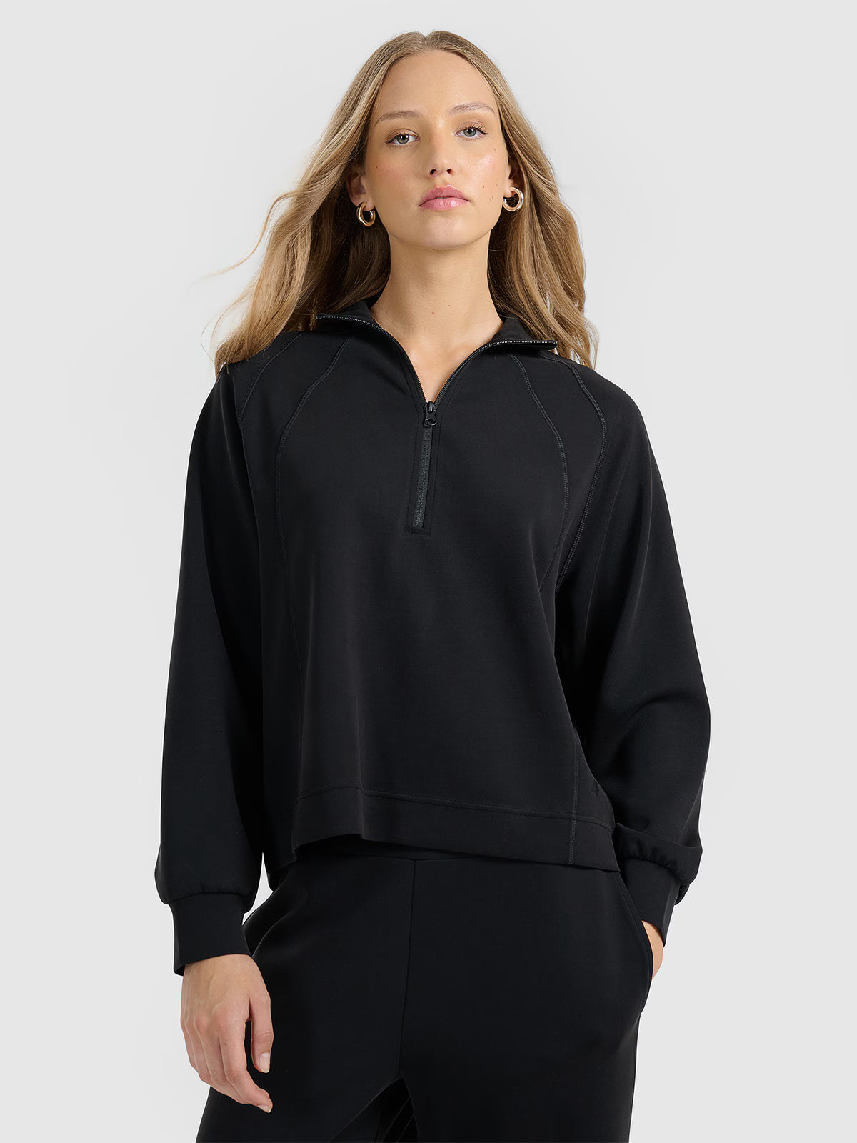 Bluza dresowa nierozpinana z modalem damska