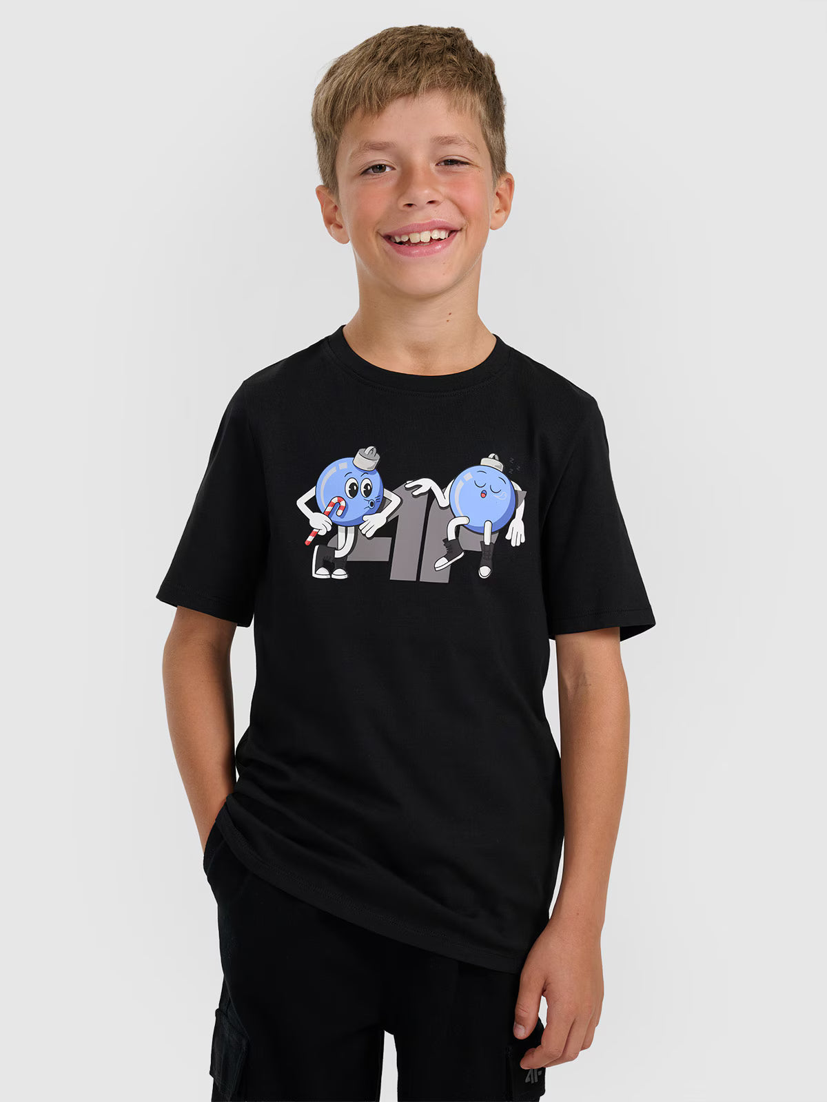 T-shirt regular z nadrukiem świątecznym chłopięcy