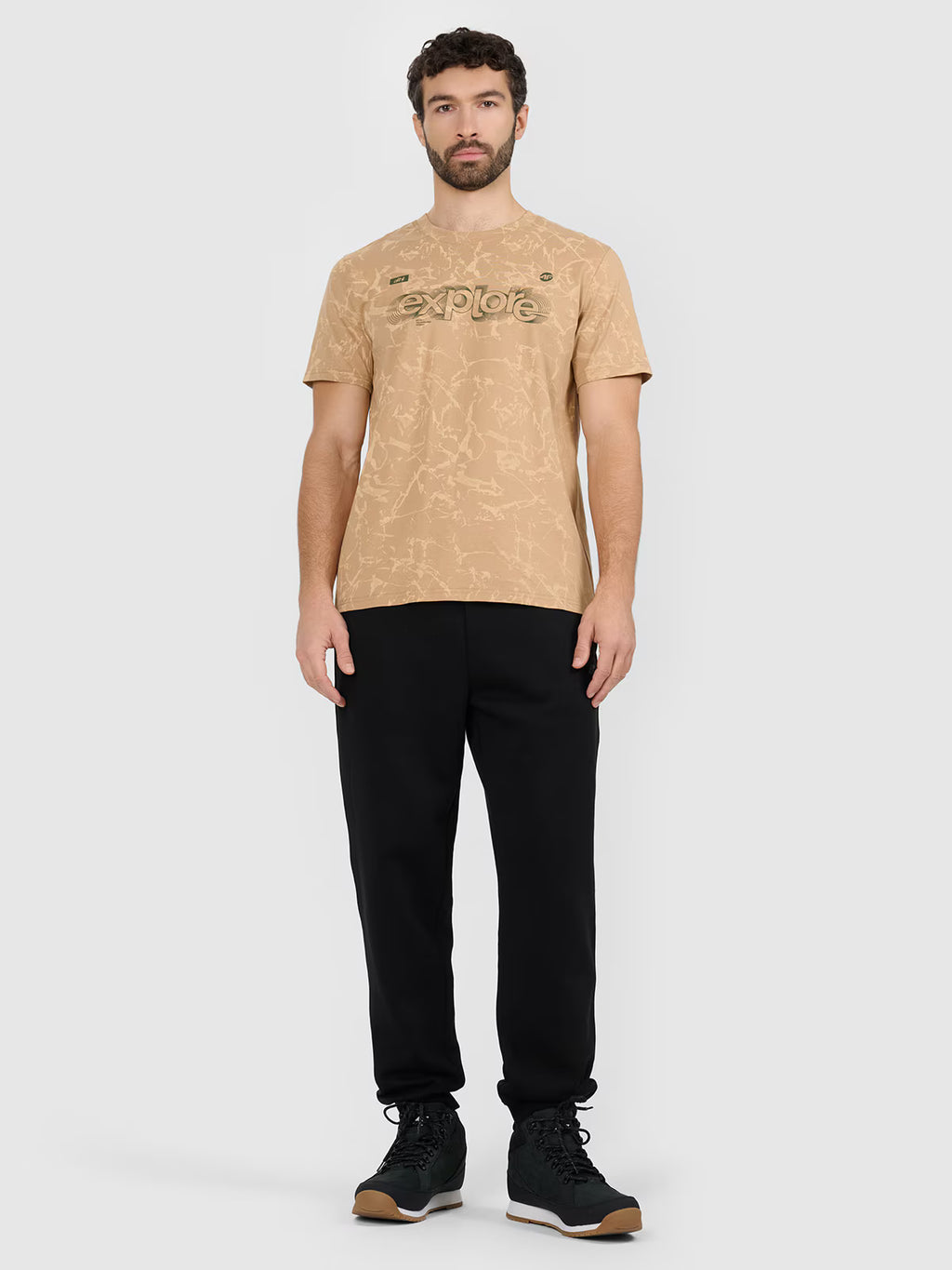 T-shirt regular z nadrukiem męski