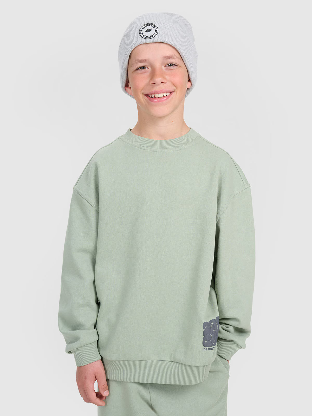 Bluza dresowa oversize nierozpinana bez kaptura chłopięca