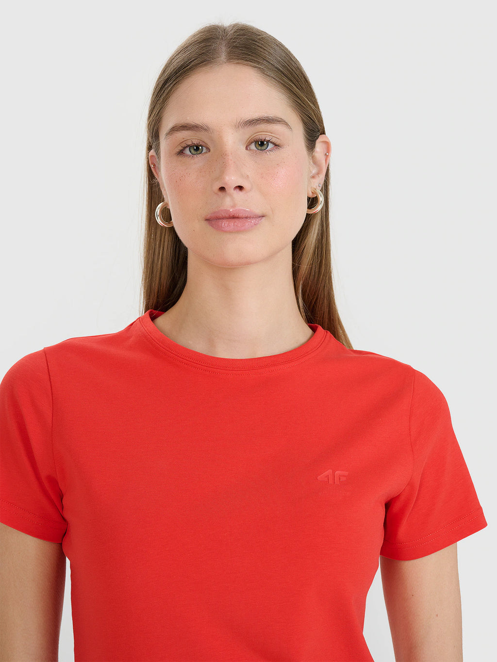 T-shirt slim gładki damski