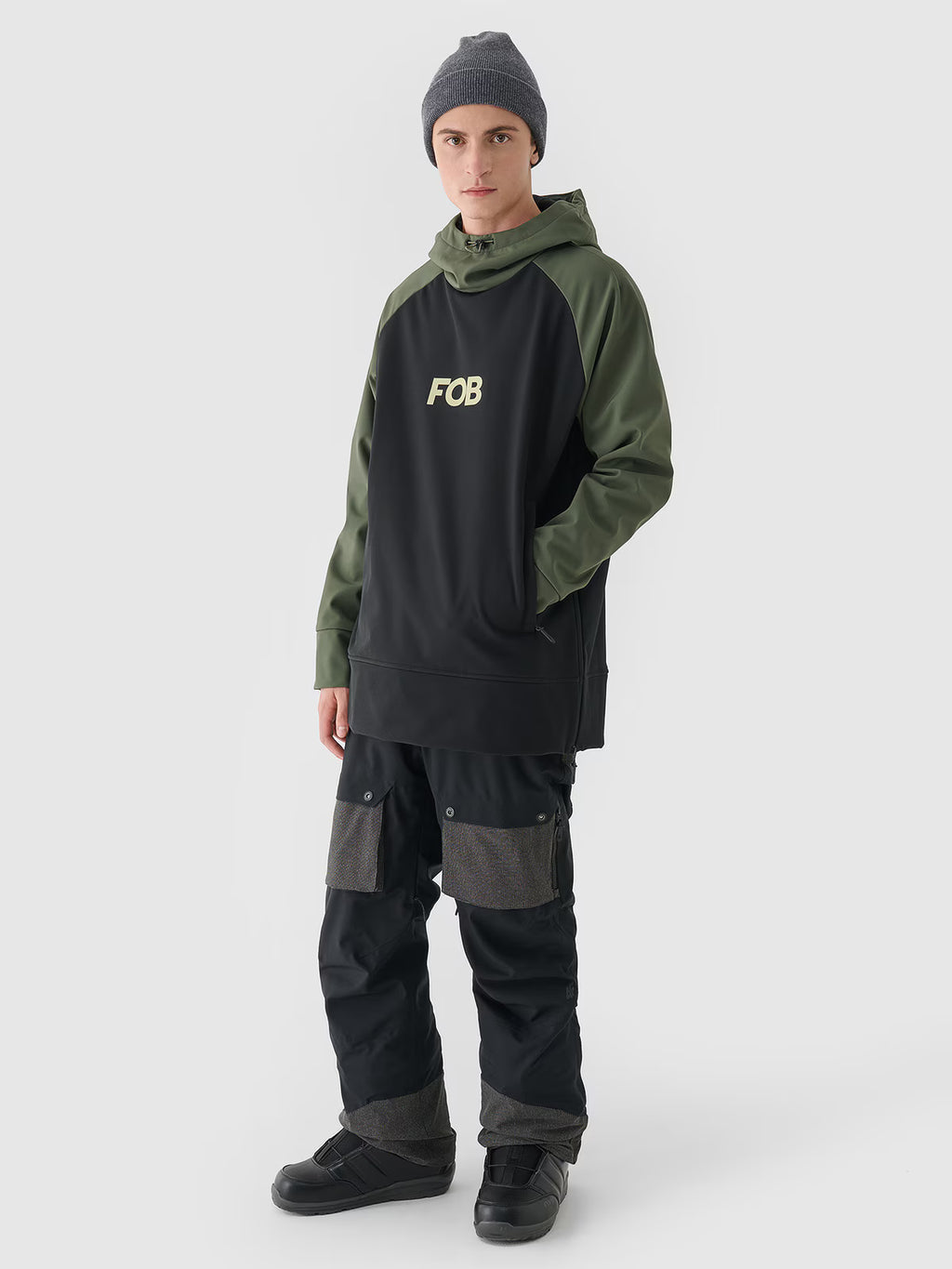 Długa bluza snowboardowa z softshellu membrana 5000 męska