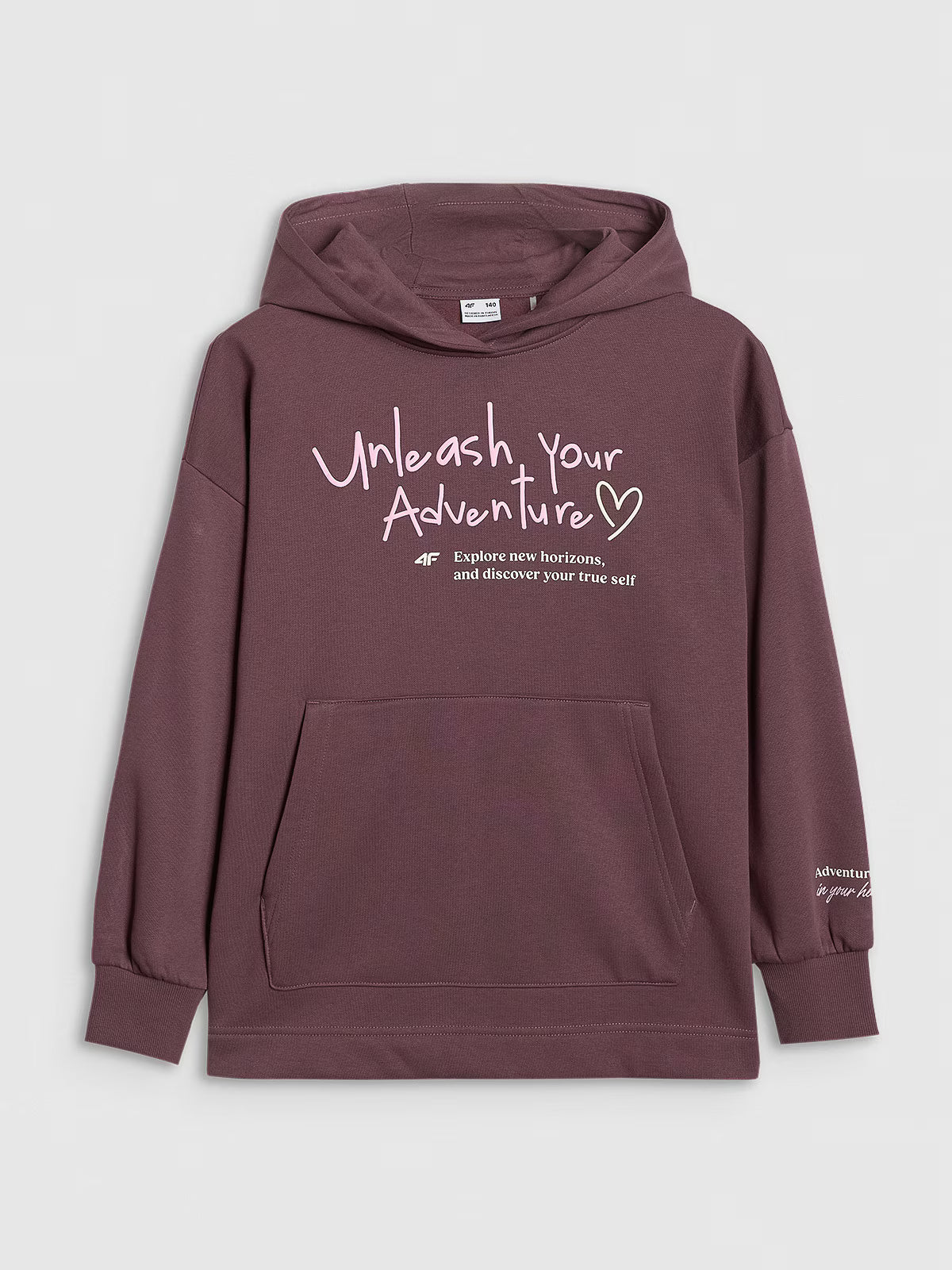 Bluza dresowa oversize nierozpinana z kapturem dziewczęca