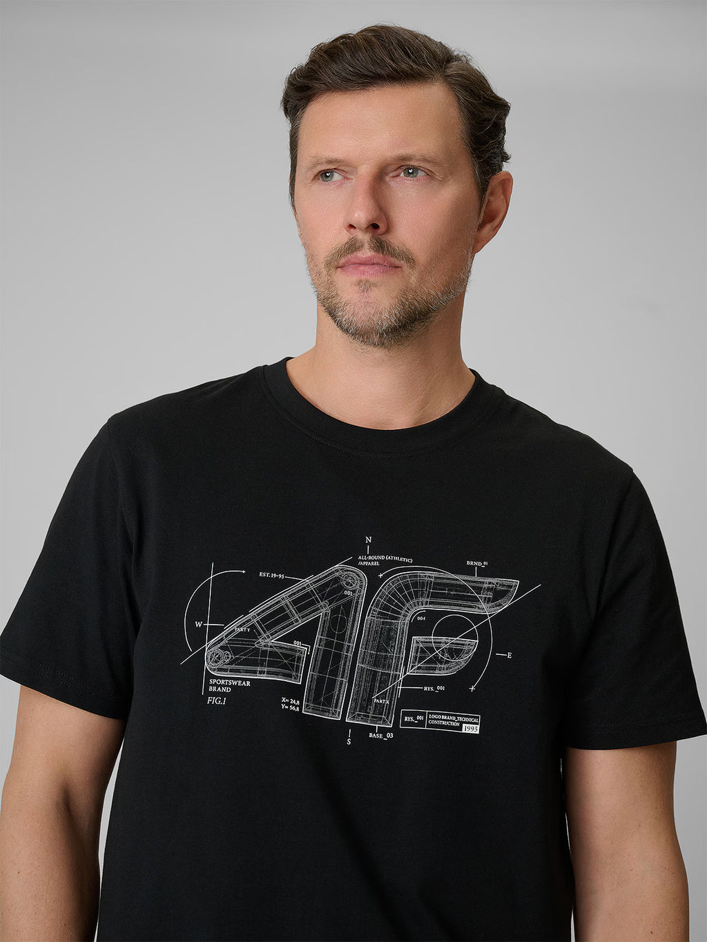 T-shirt regular z nadrukiem męski