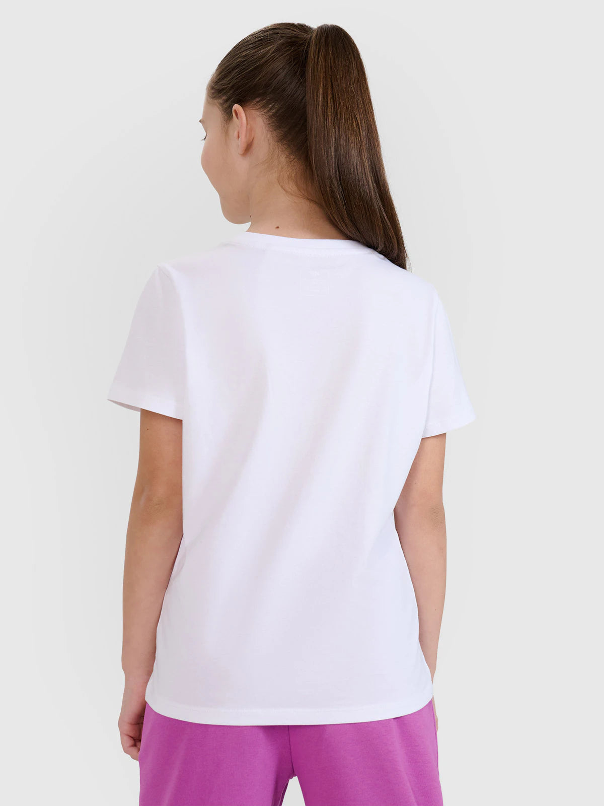 T-shirt regular gładki dziewczęcy
