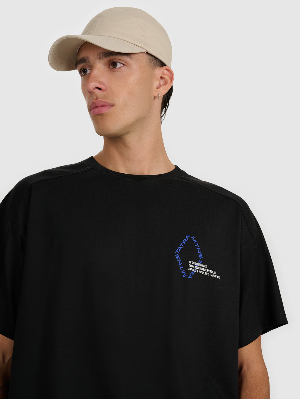 T-shirt oversize z nadrukiem męski