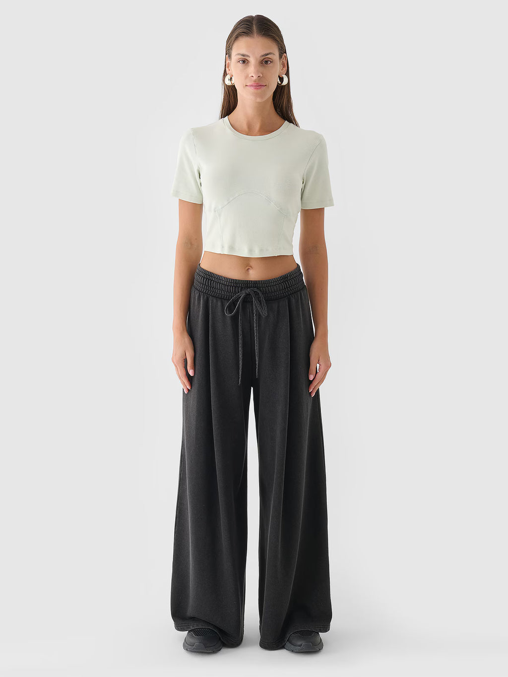 Crop top slim gładki damski