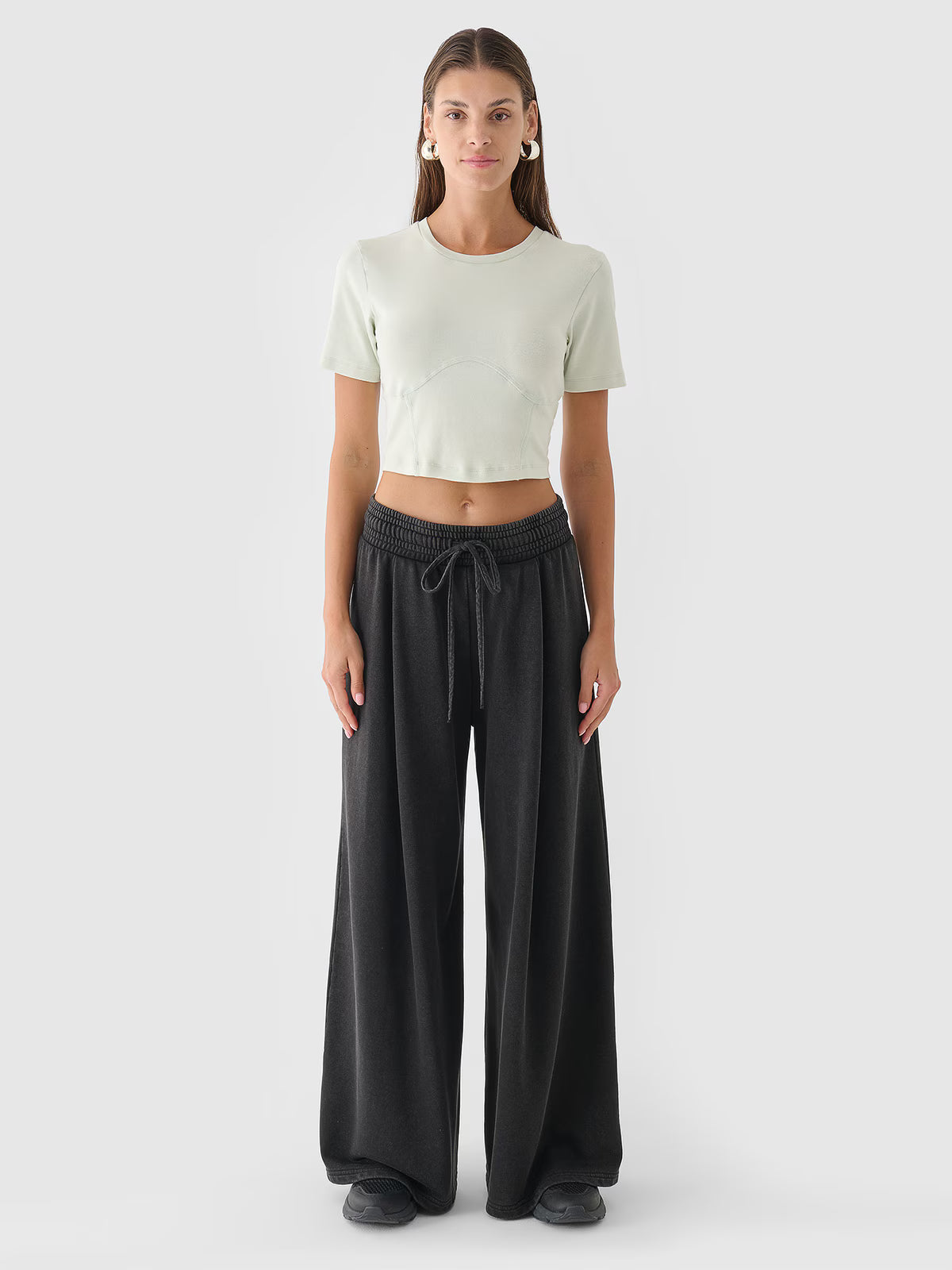 Crop top slim gładki damski