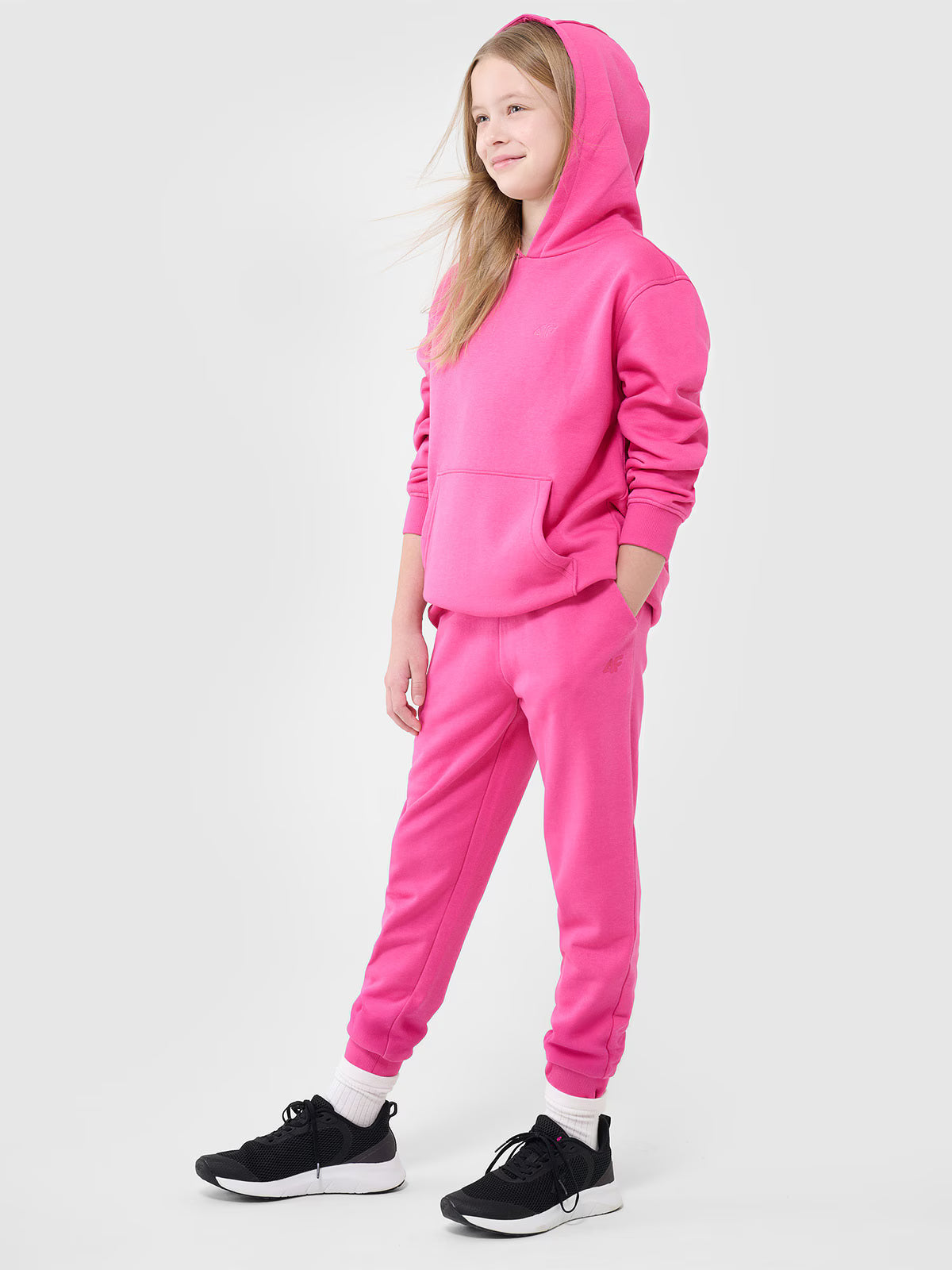Bluza dresowa nierozpinana z kapturem dziewczęca