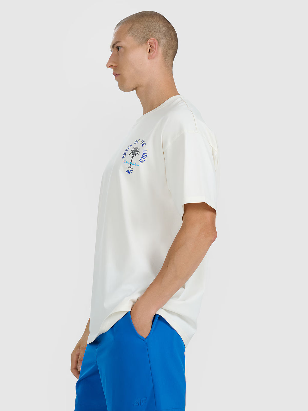 T-shirt oversize z nadrukiem męski