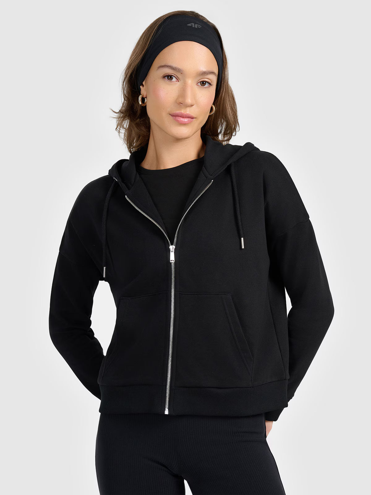 Bluza dresowa rozpinana z kapturem damska