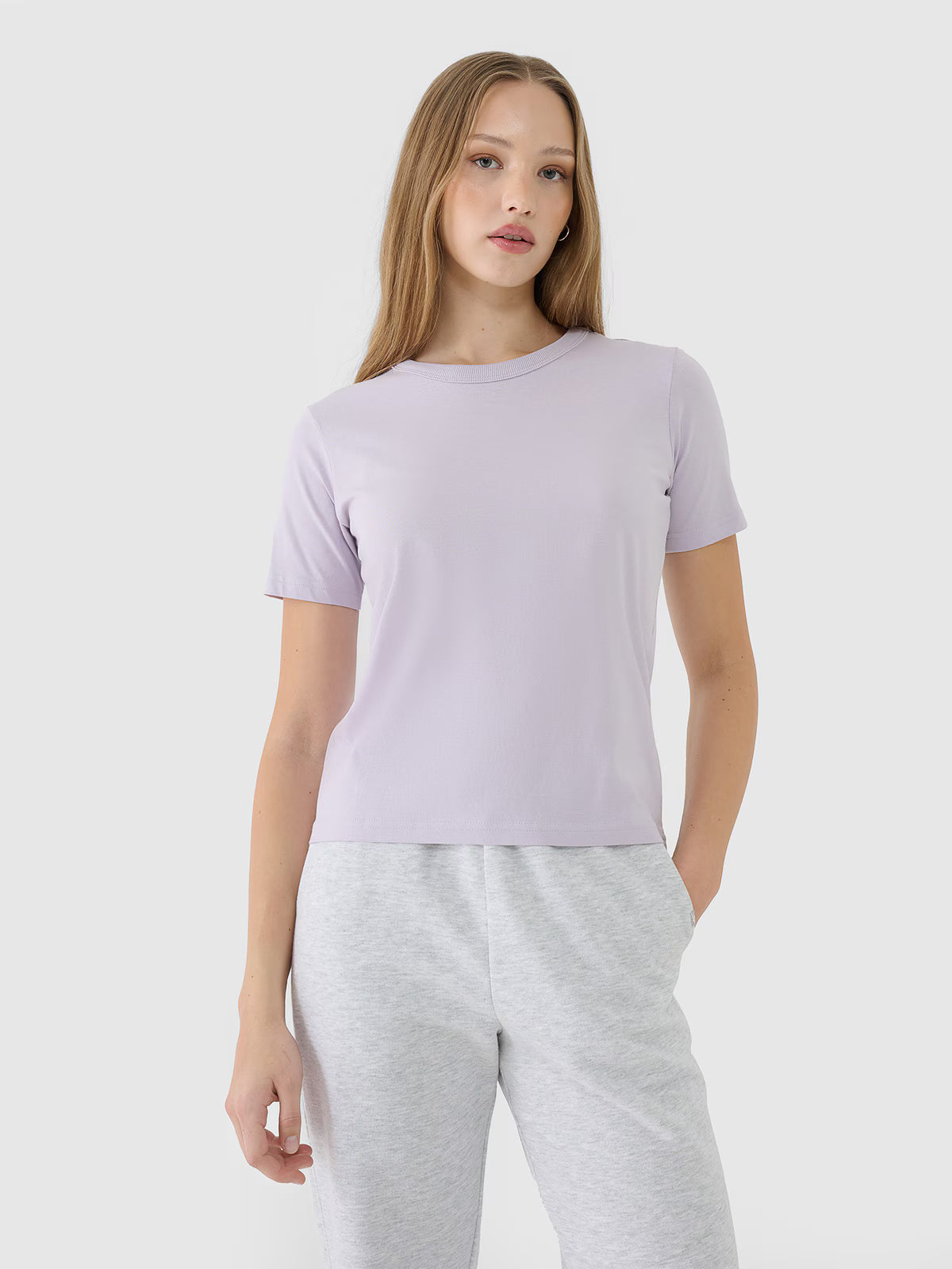T-shirt regular gładki damski