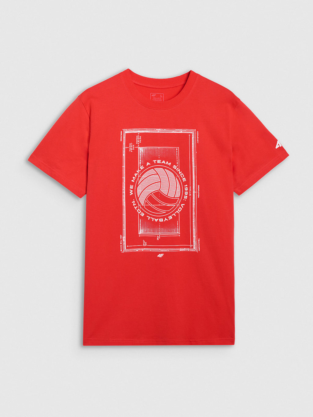 T-shirt regular z nadrukiem siatkarskim męski