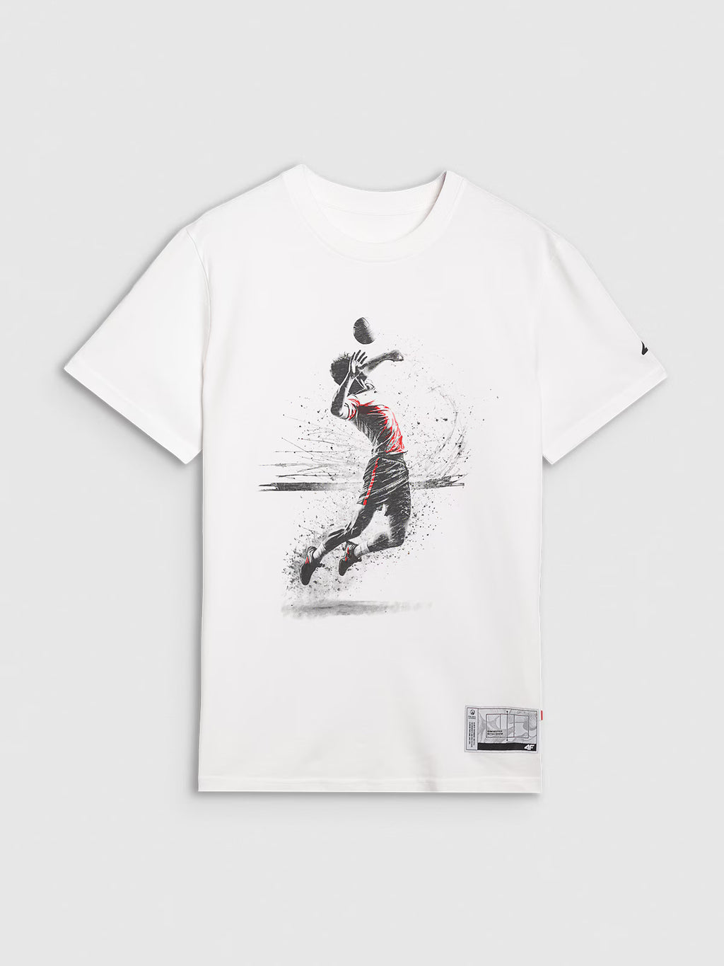 T-shirt regular z nadrukiem siatkarskim męski