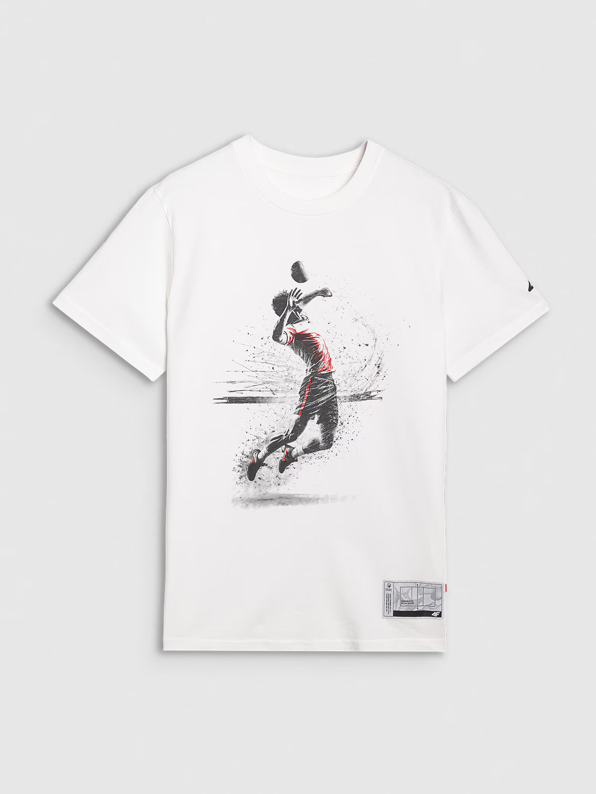 T-shirt regular z nadrukiem siatkarskim męski