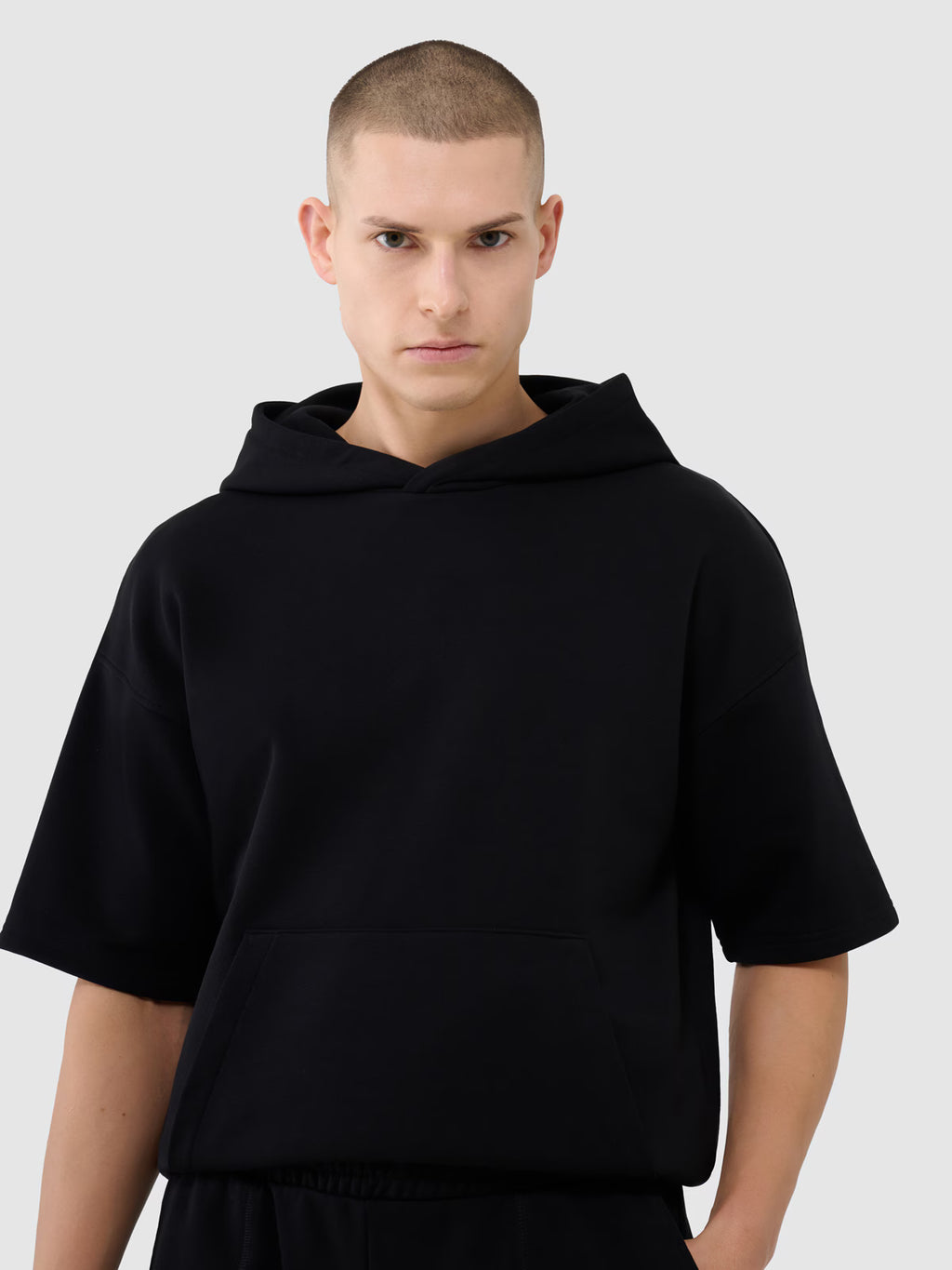 Bluza z krótkim rękawem z kapturem męska