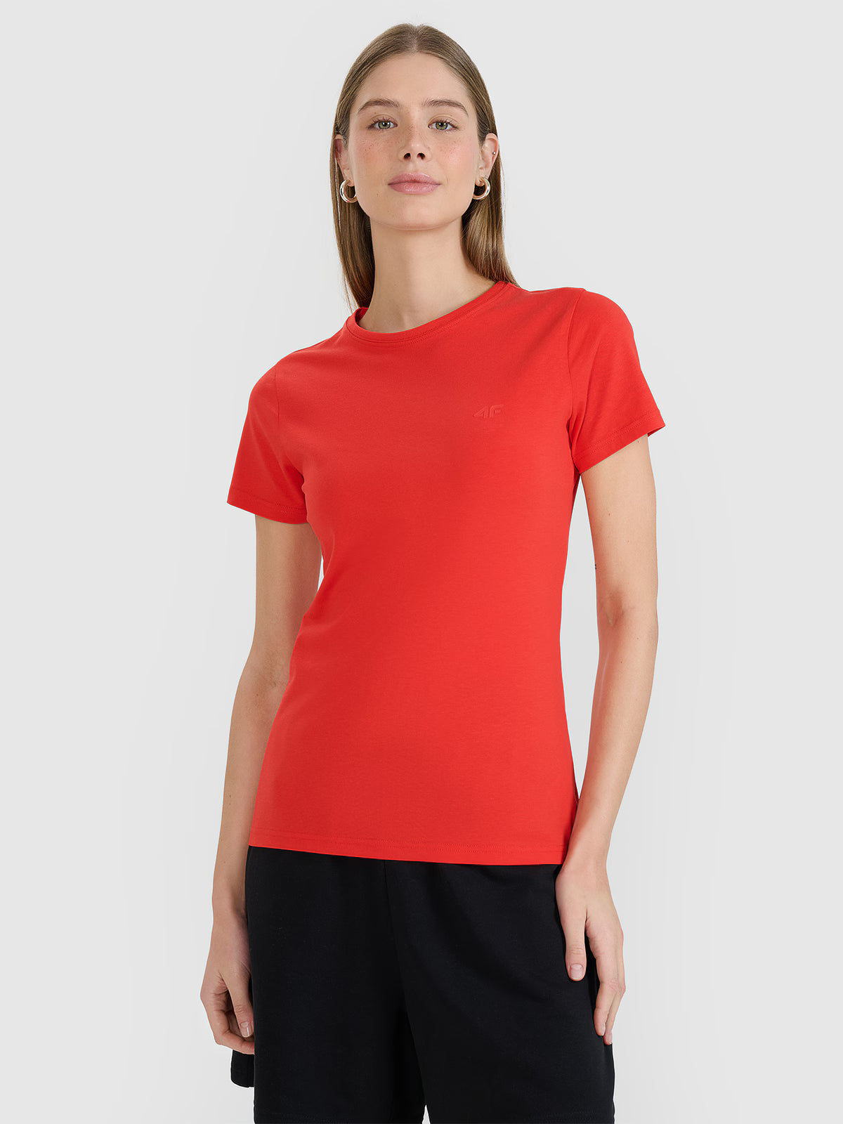 T-shirt slim gładki damski