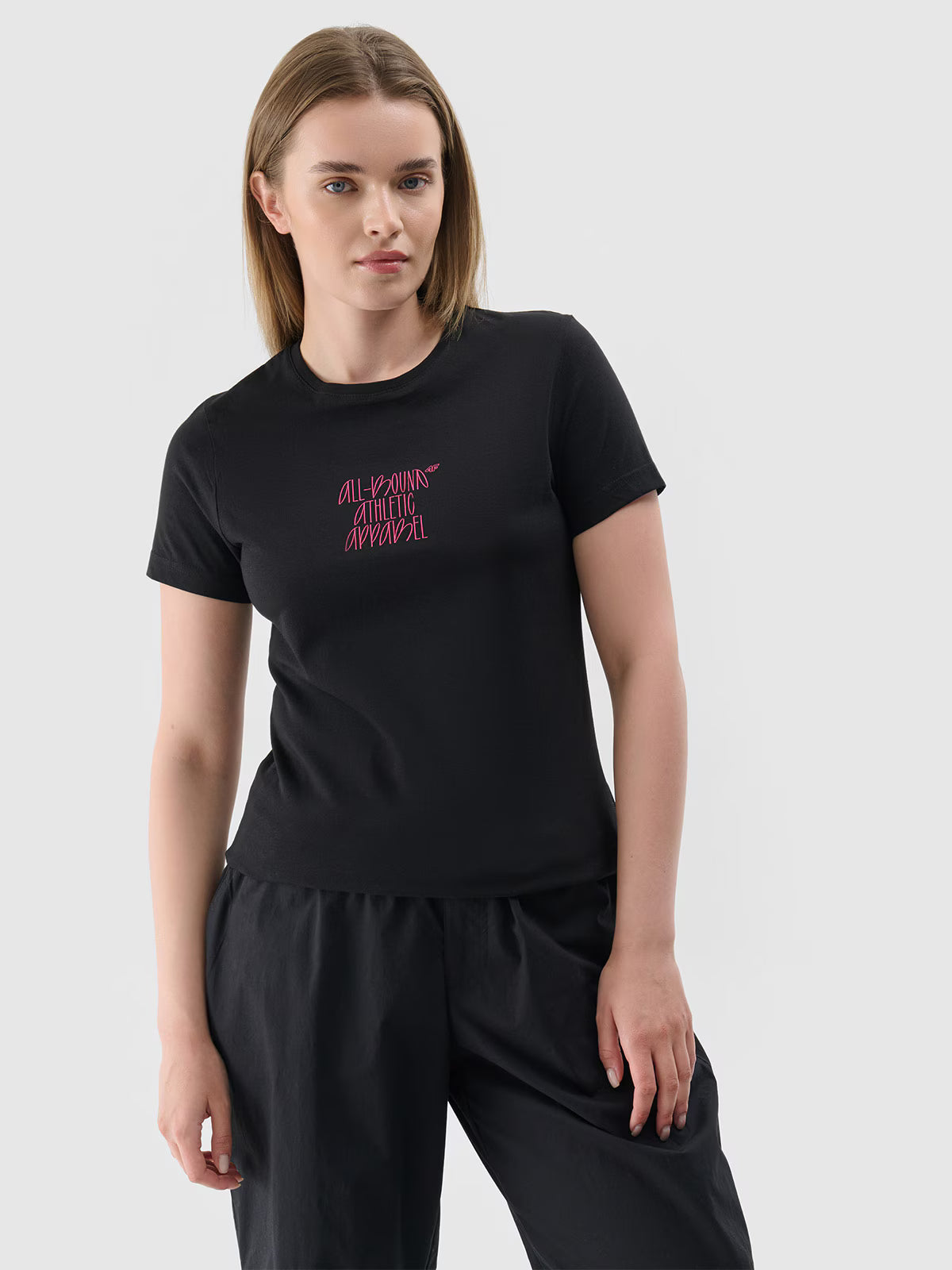 T-shirt slim z nadrukiem damski