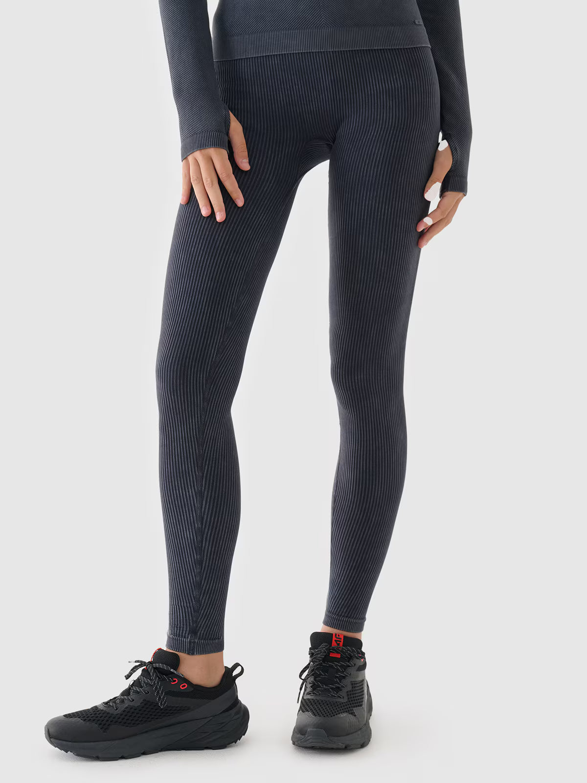 Legginsy bezszwowe w prążki damskie