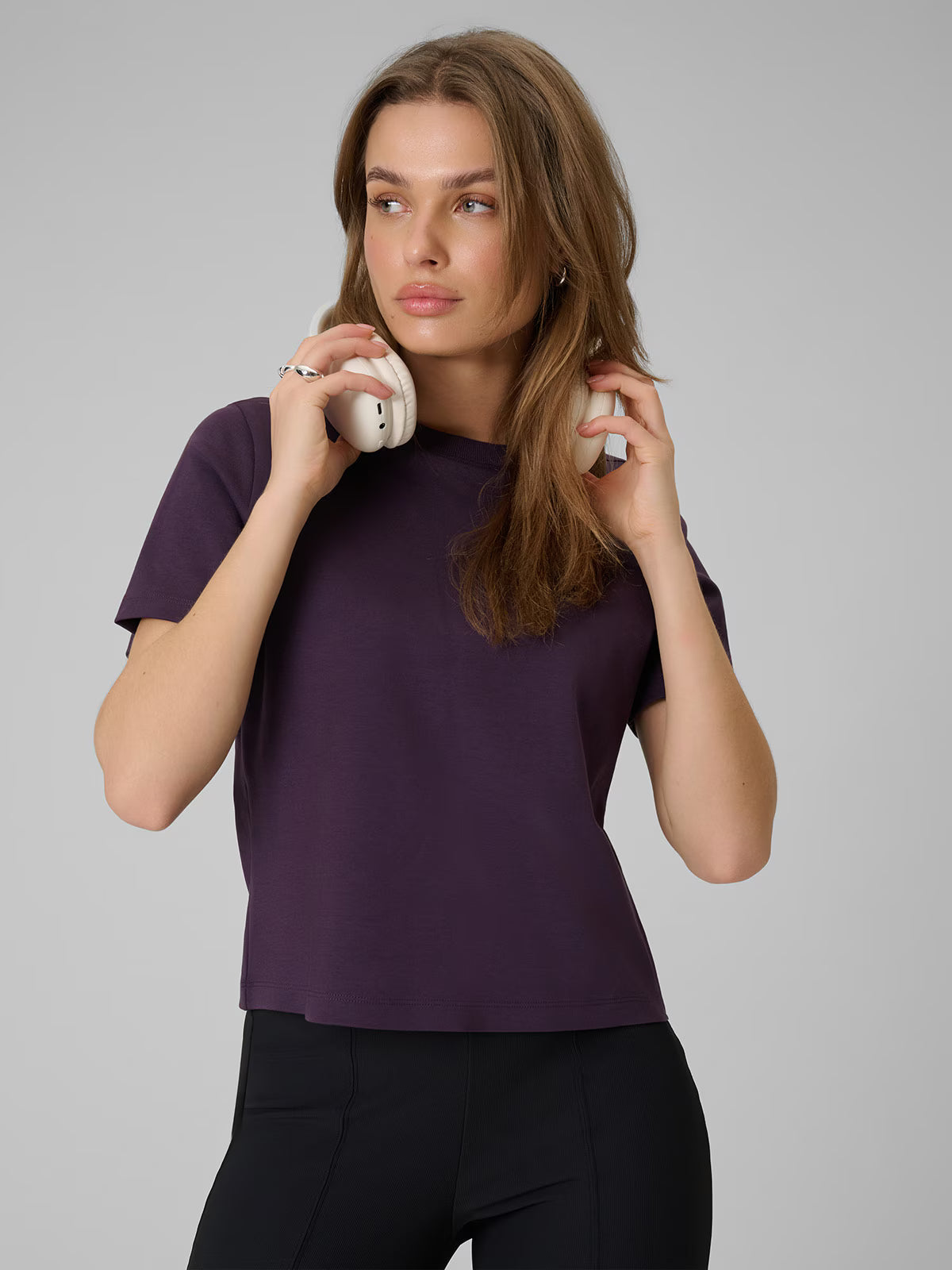 T-shirt regular gładki damski