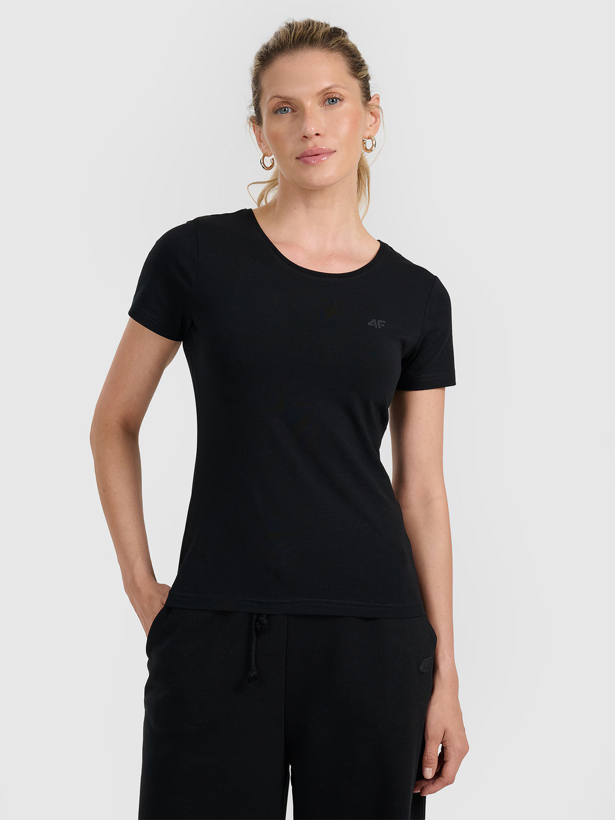 T-shirt slim gładki damski