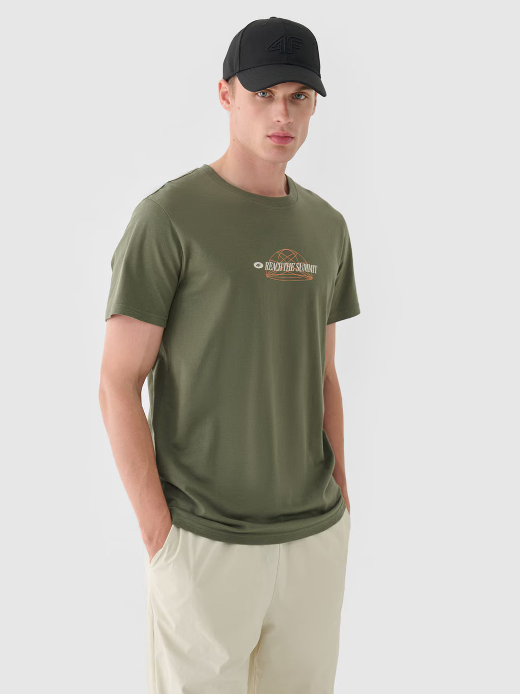 T-shirt regular z nadrukiem męski