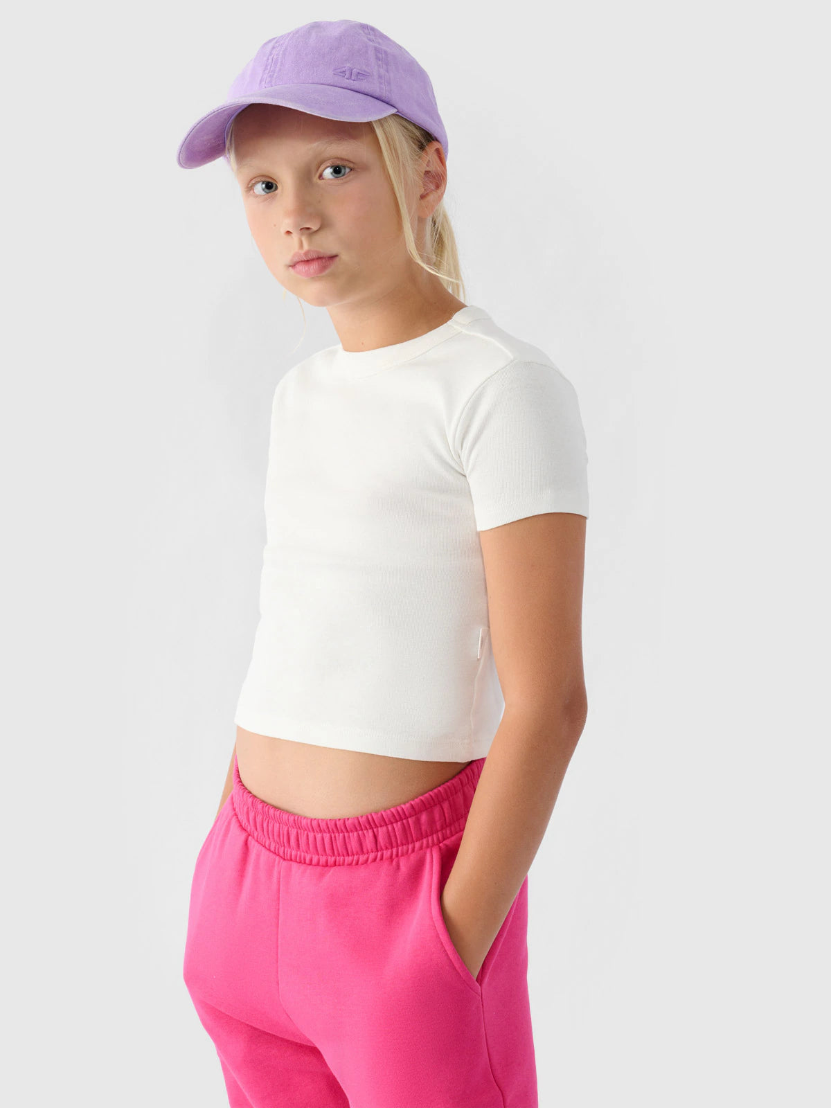 T-shirt gładki dziewczęcy