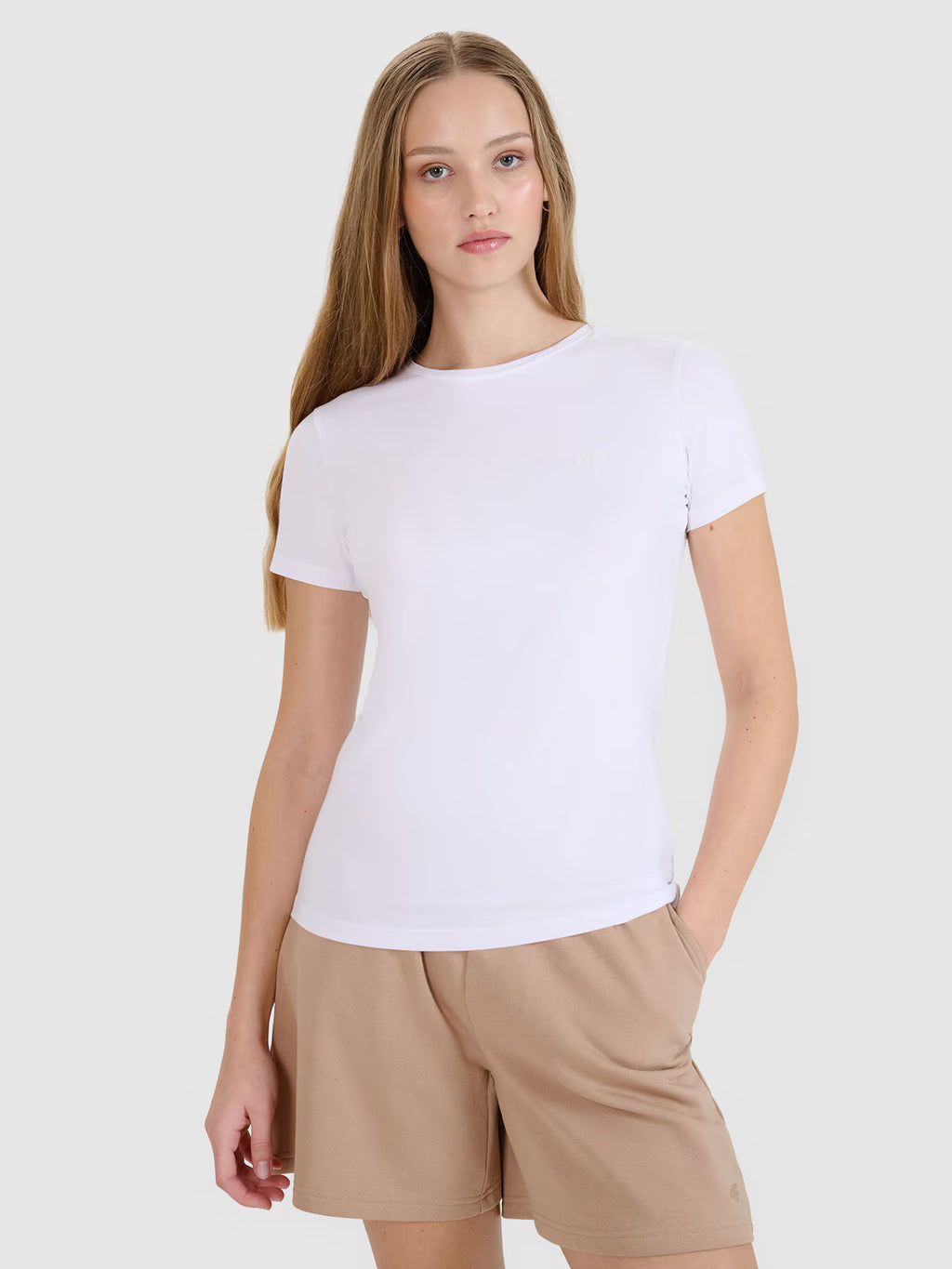 T-shirt slim gładki damski (2-pack)