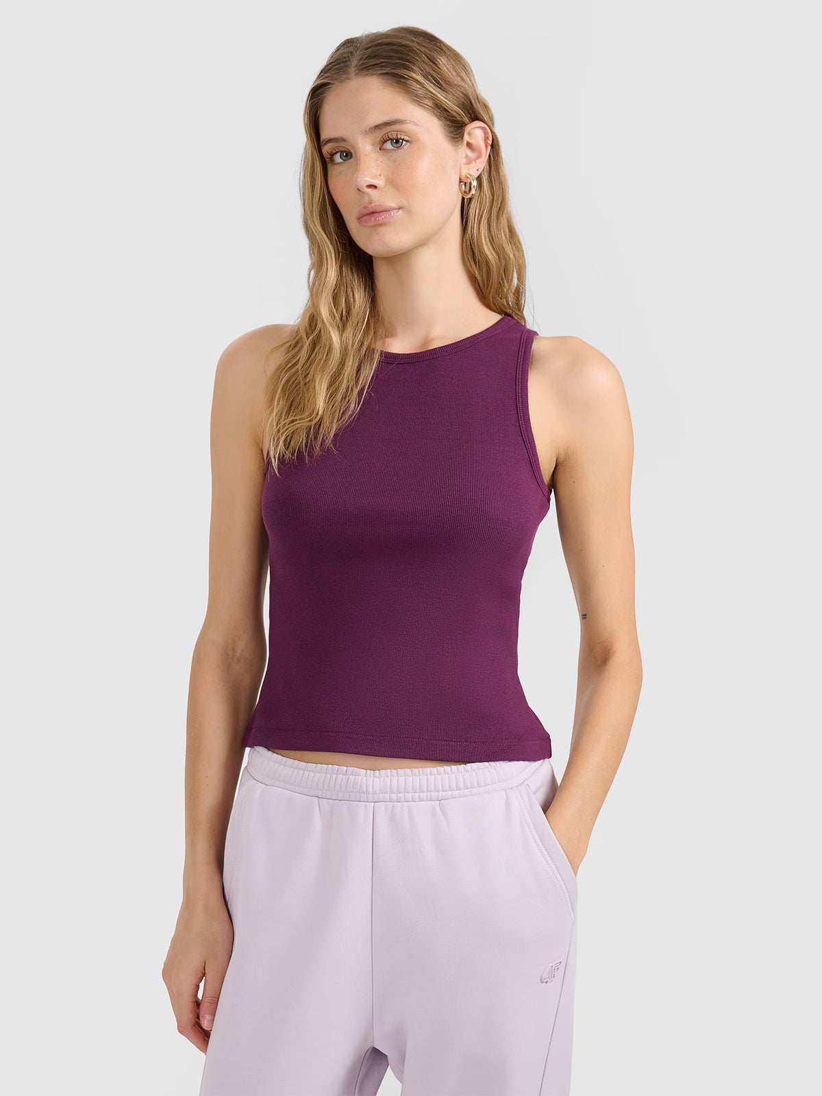 Top slim gładki damski