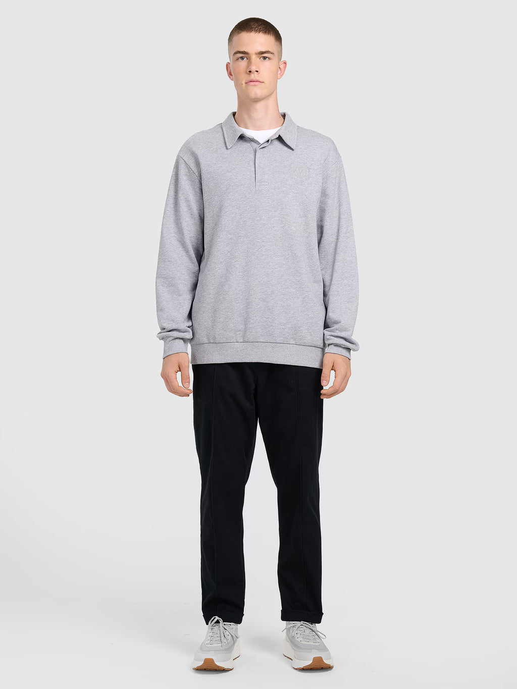 Bluza dresowa regular z kołnierzykiem męska