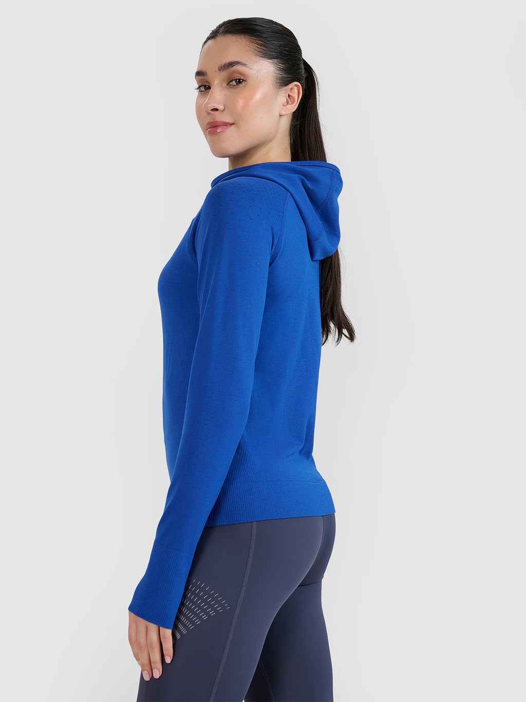 Bluza do biegania w terenie rozpinana z kapturem damska