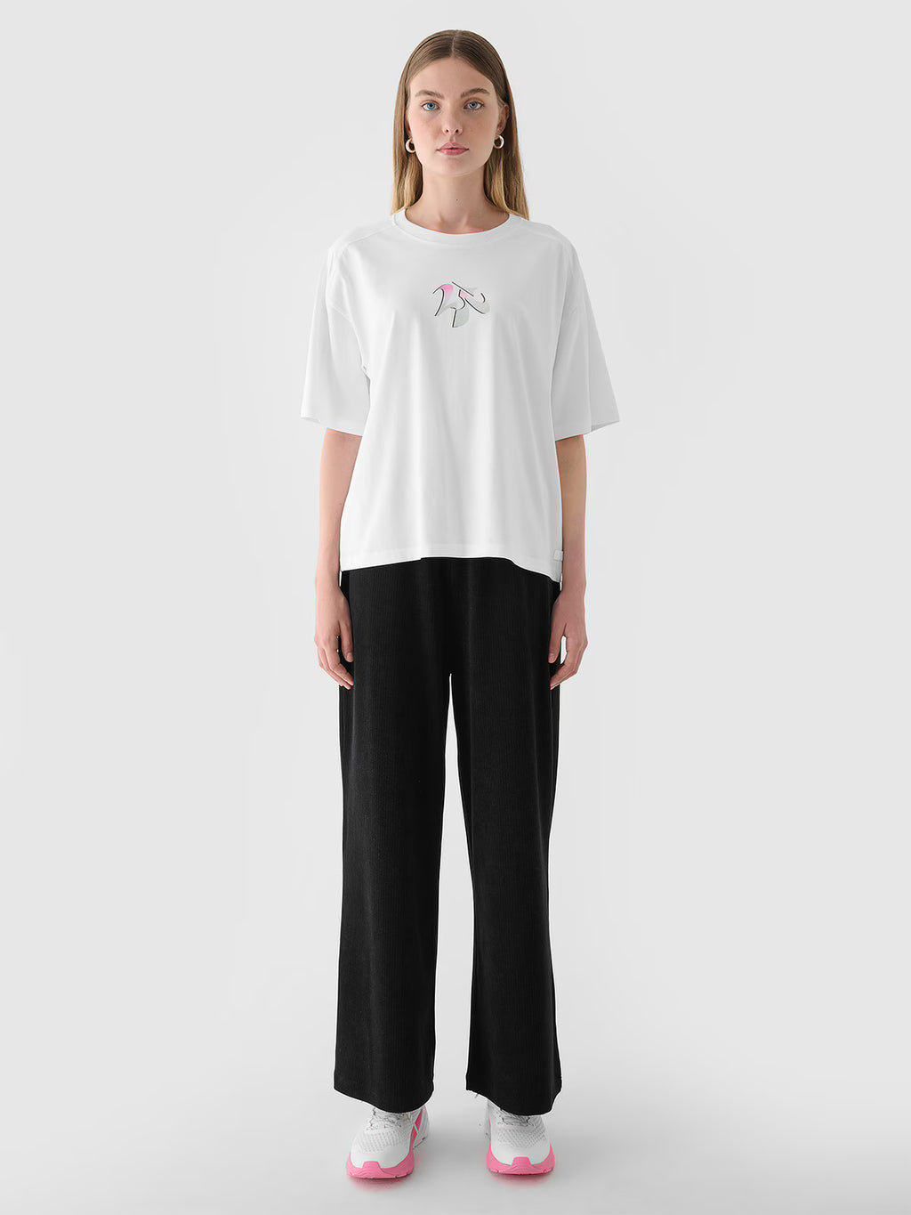 T-shirt oversize z nadrukiem damski