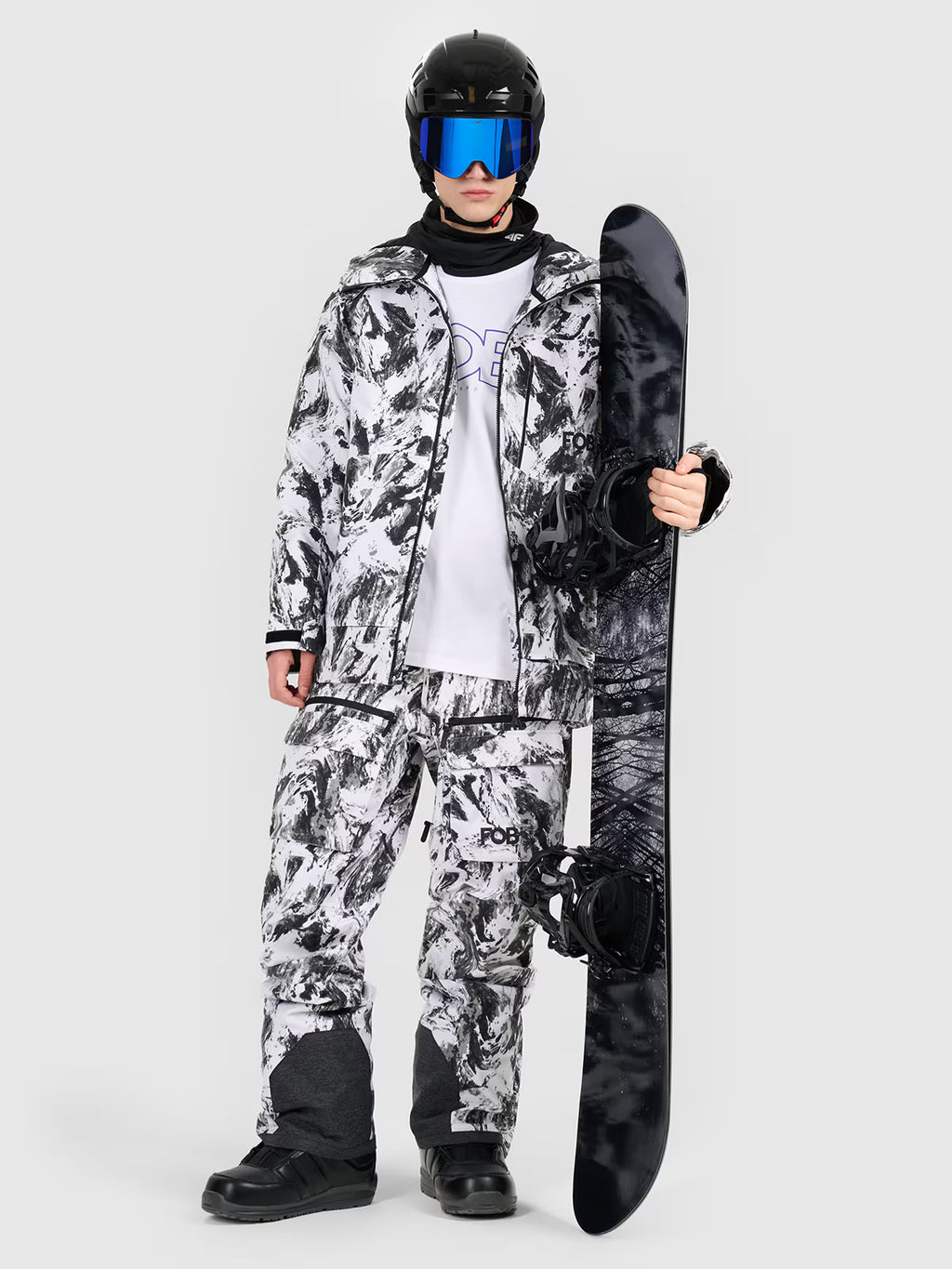 Spodnie snowboardowe membrana 15000 męskie - czarno