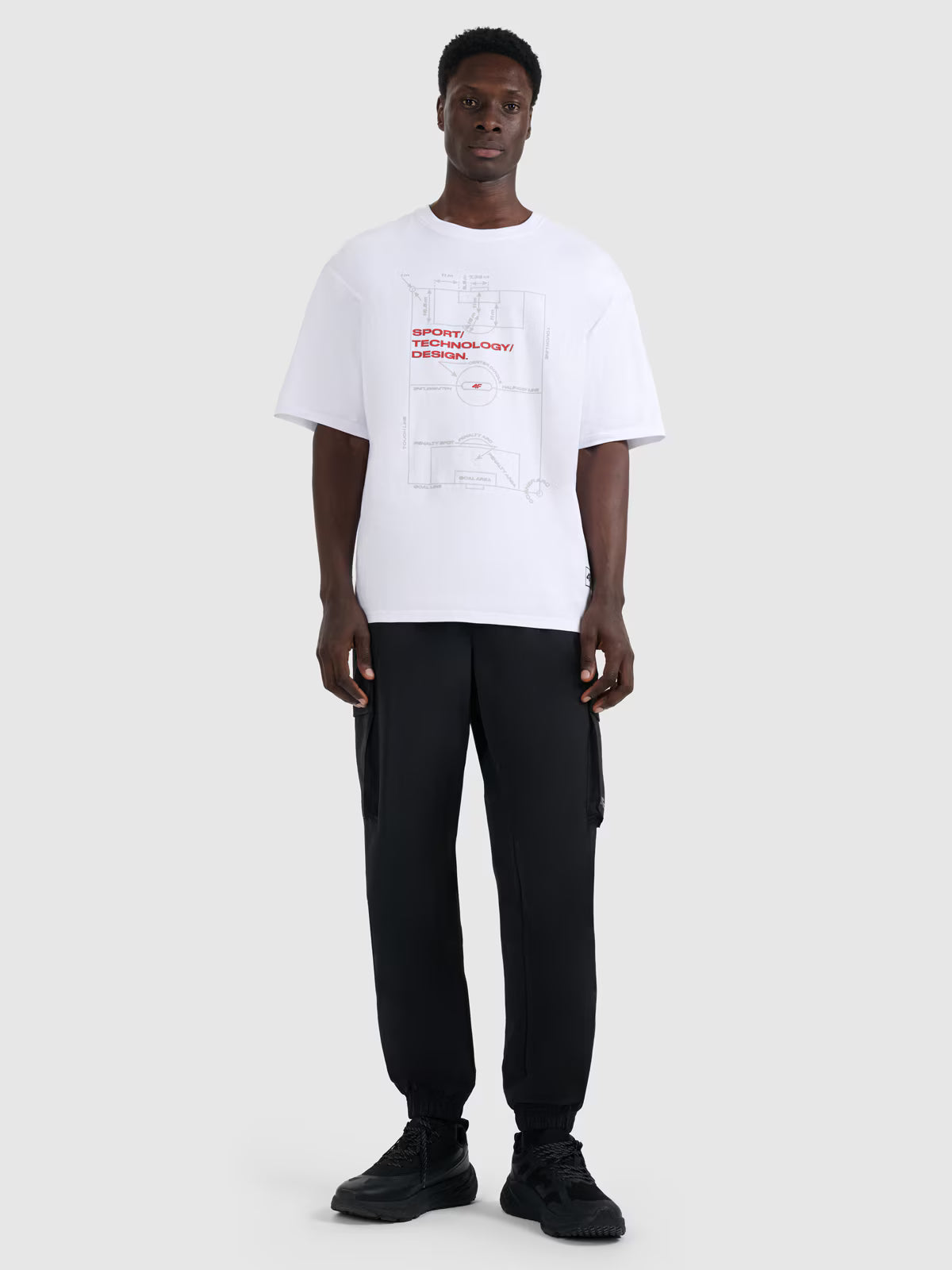 T-shirt oversize z nadrukiem męski