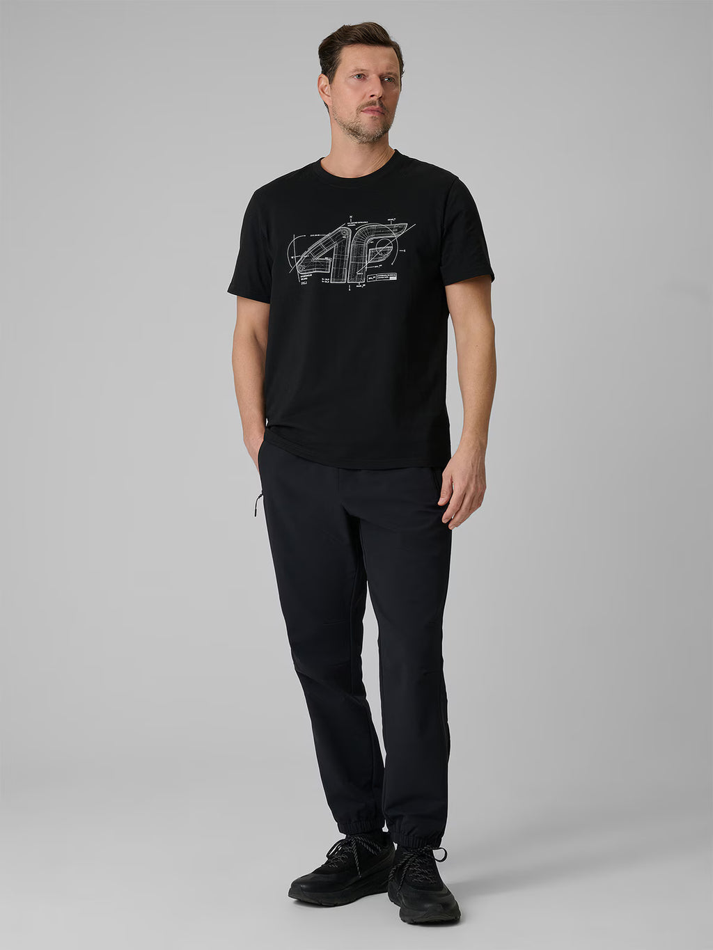 T-shirt regular z nadrukiem męski