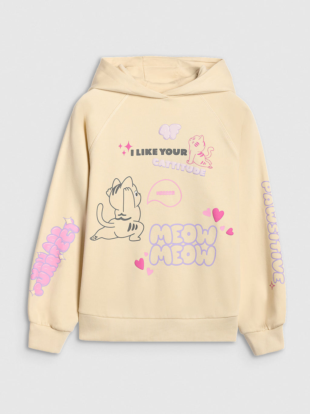 Bluza dresowa nierozpinana z kapturem dziewczęca