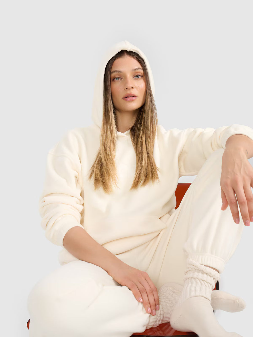 Polar loose z kapturem damski