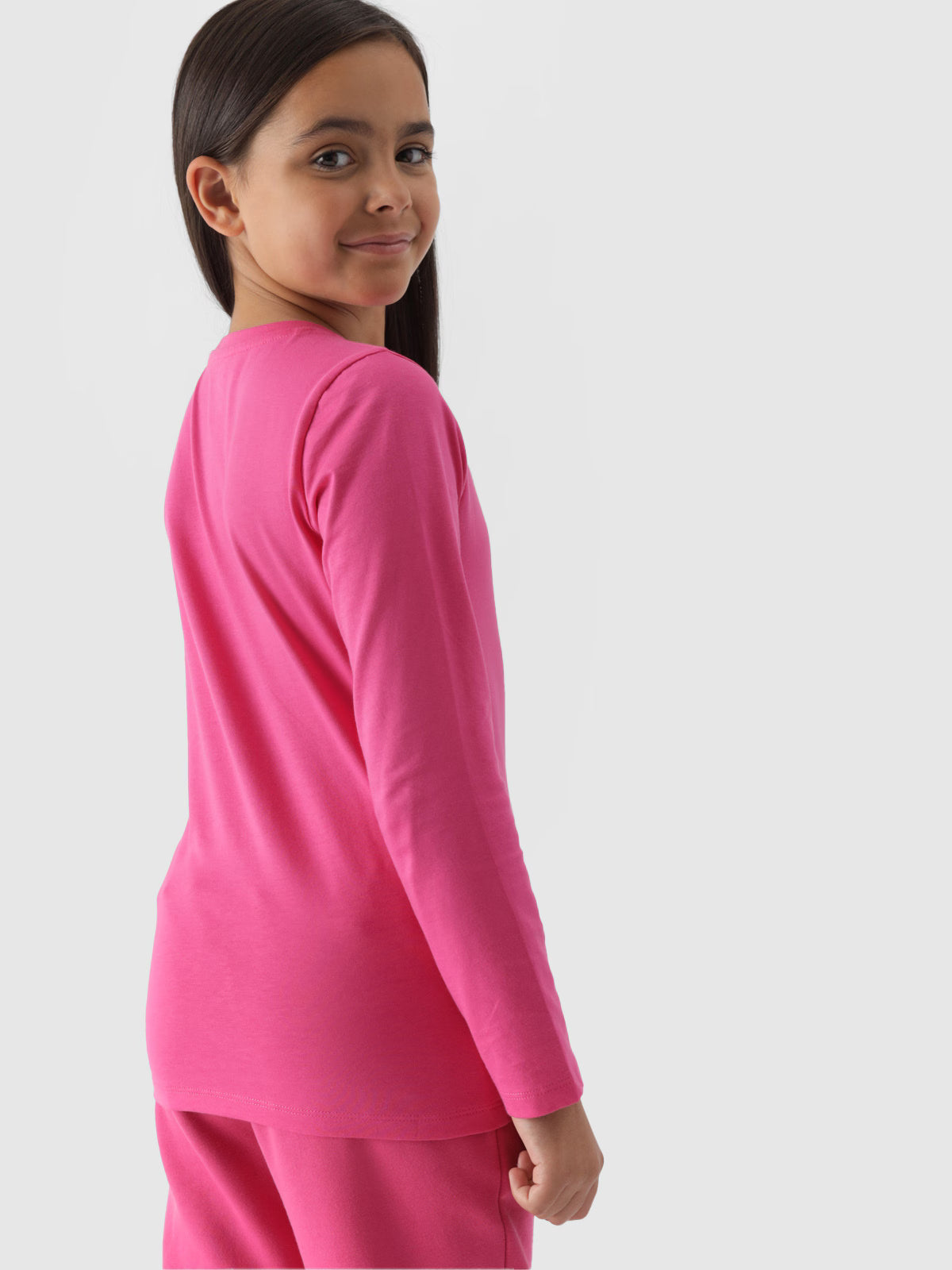 Longsleeve regular gladki dziewczęcy