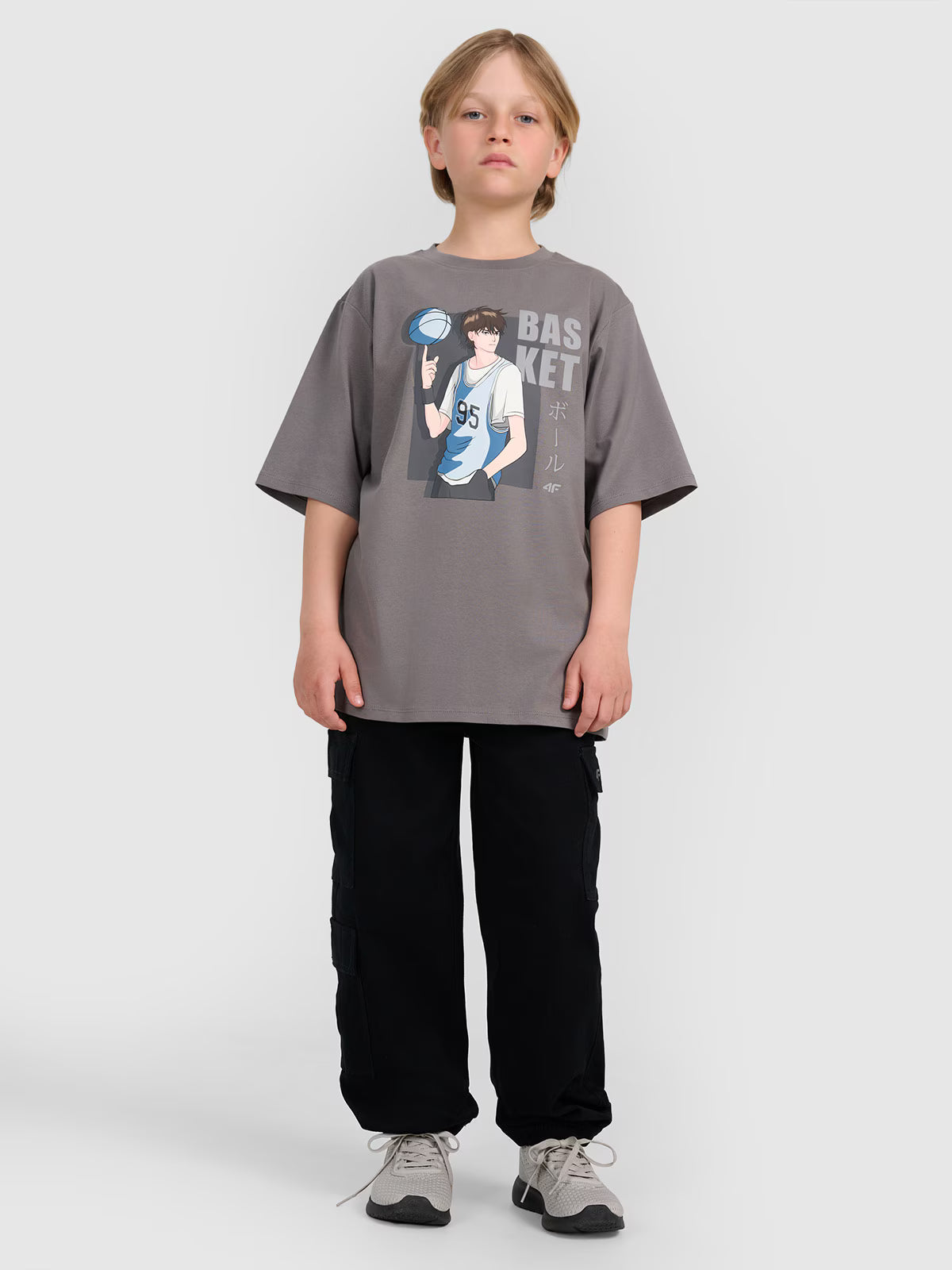 T-shirt oversize z nadrukiem chłopięcy