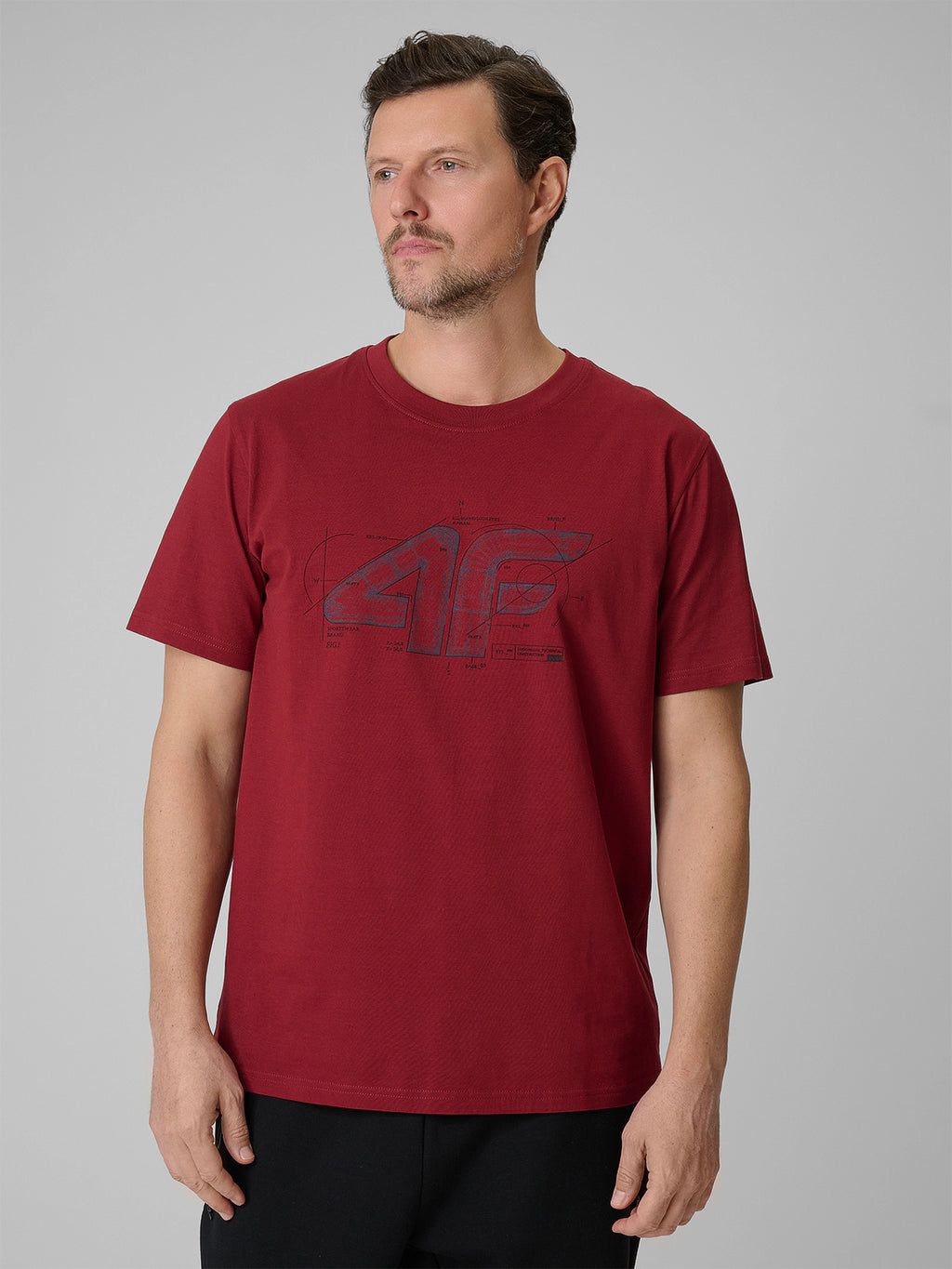 T-shirt regular z nadrukiem męski