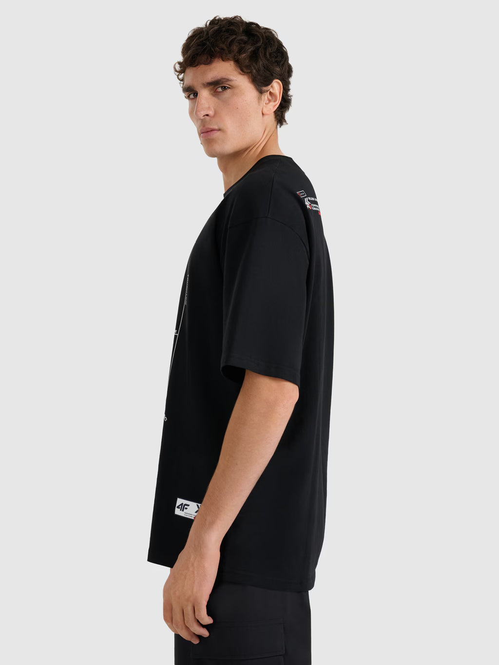 T-shirt oversize z nadrukiem męski