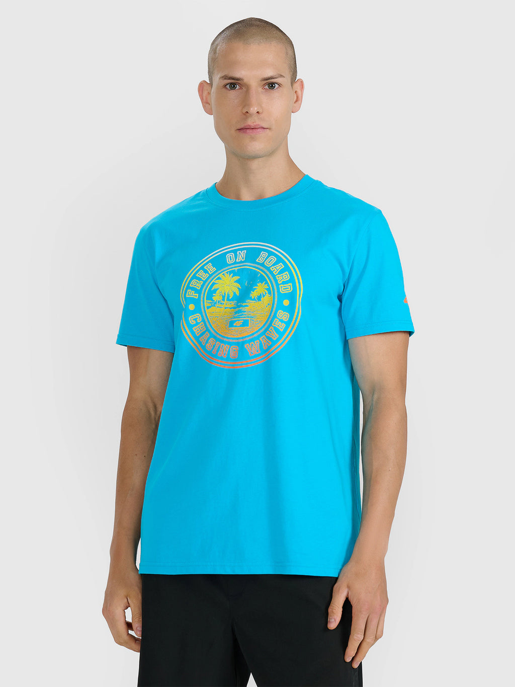 T-shirt regular z nadrukiem męski