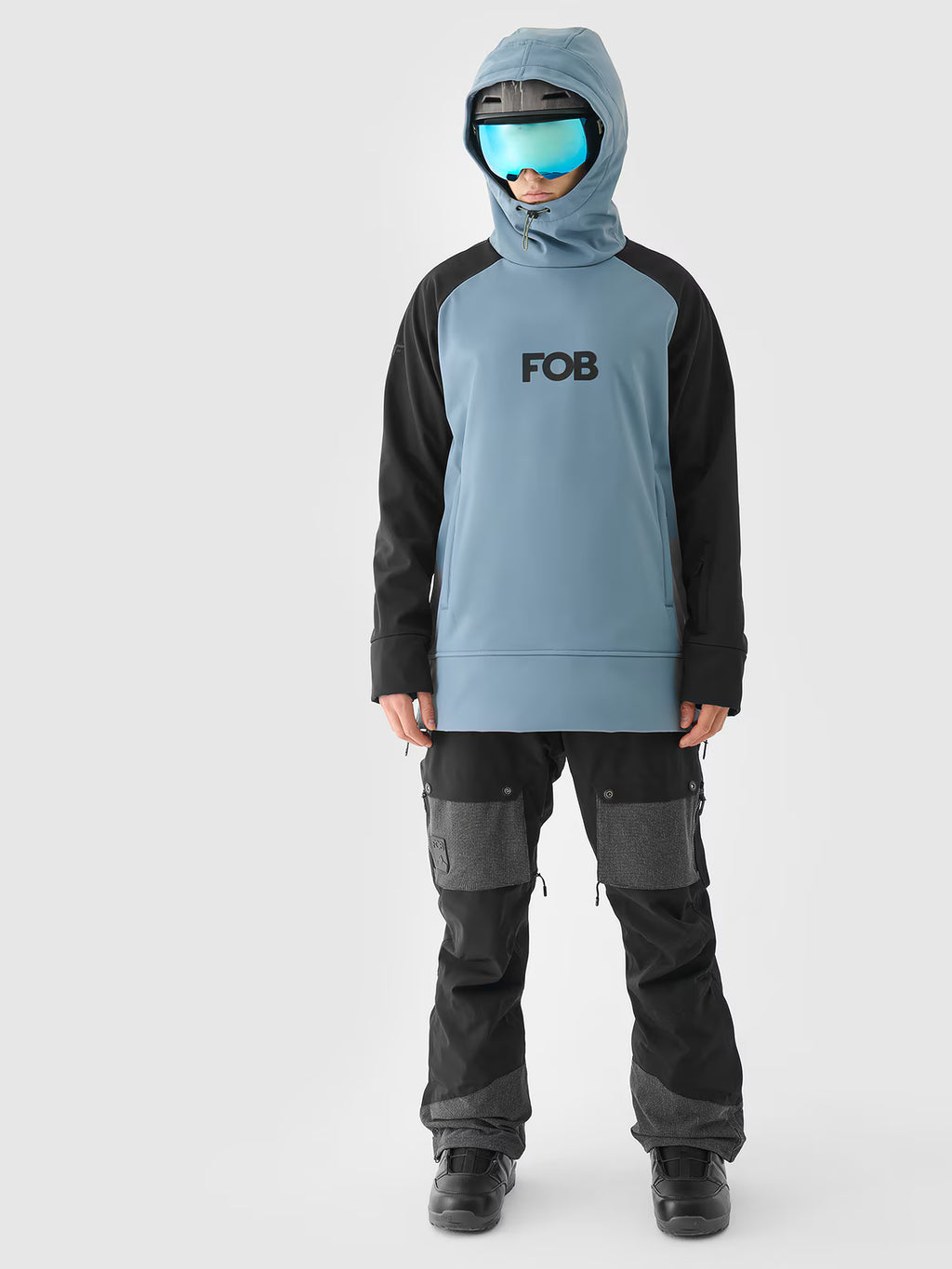 Długa bluza snowboardowa z softshellu membrana 5000 męska