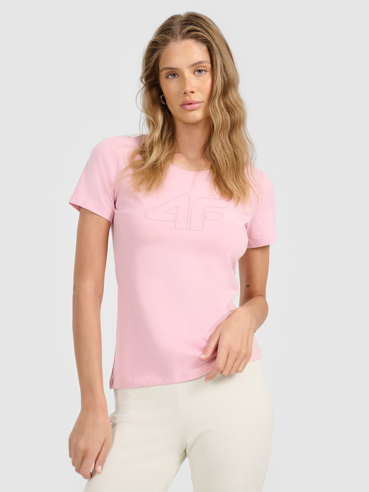 T-shirt slim z nadrukiem damski