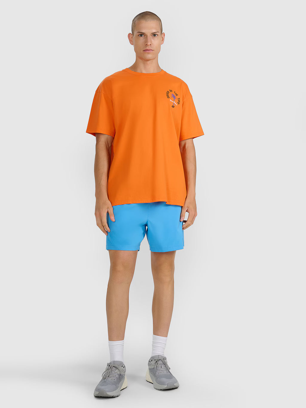 T-shirt oversize z nadrukiem męski