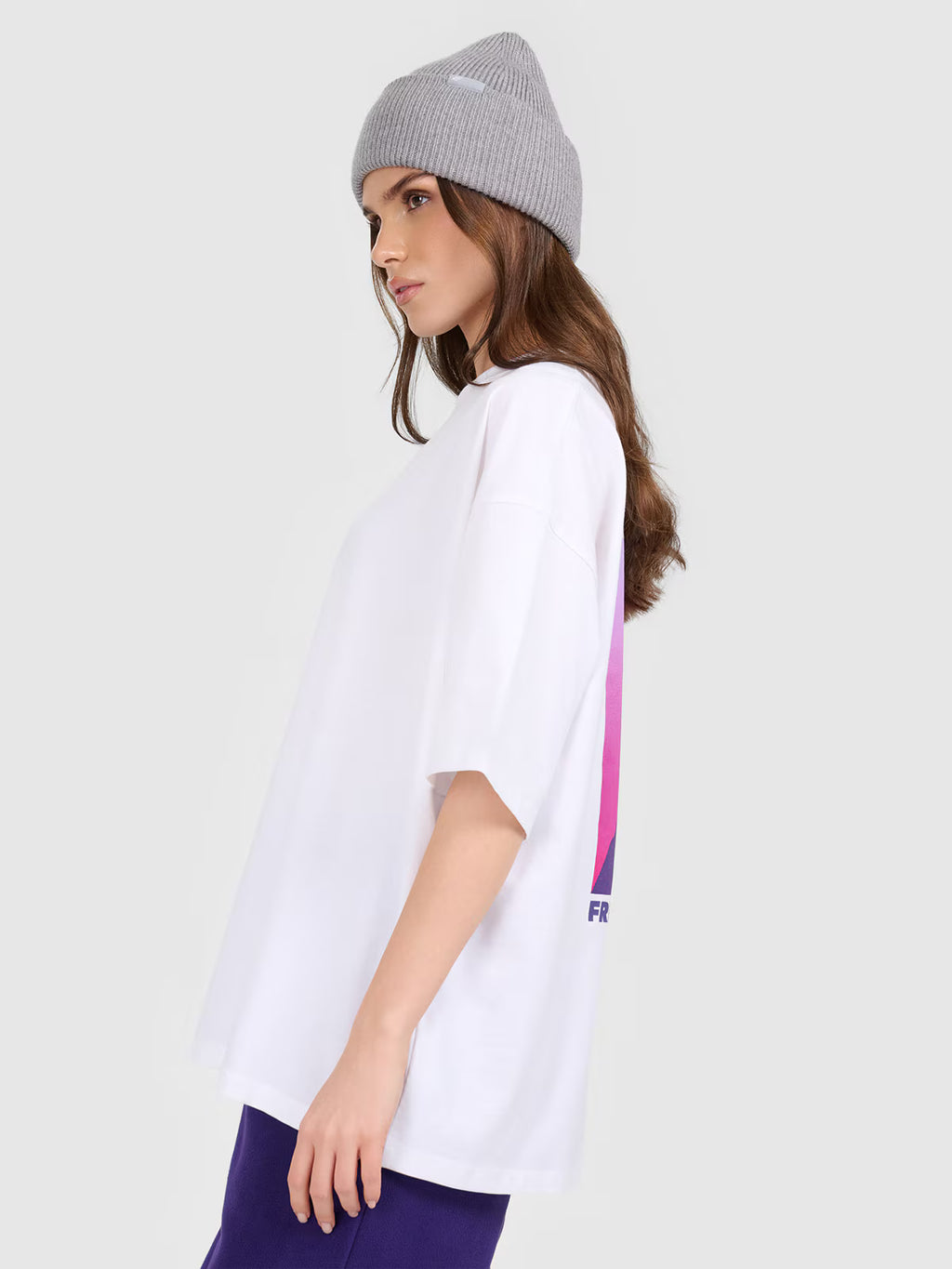 T-shirt loose z nadrukiem damski